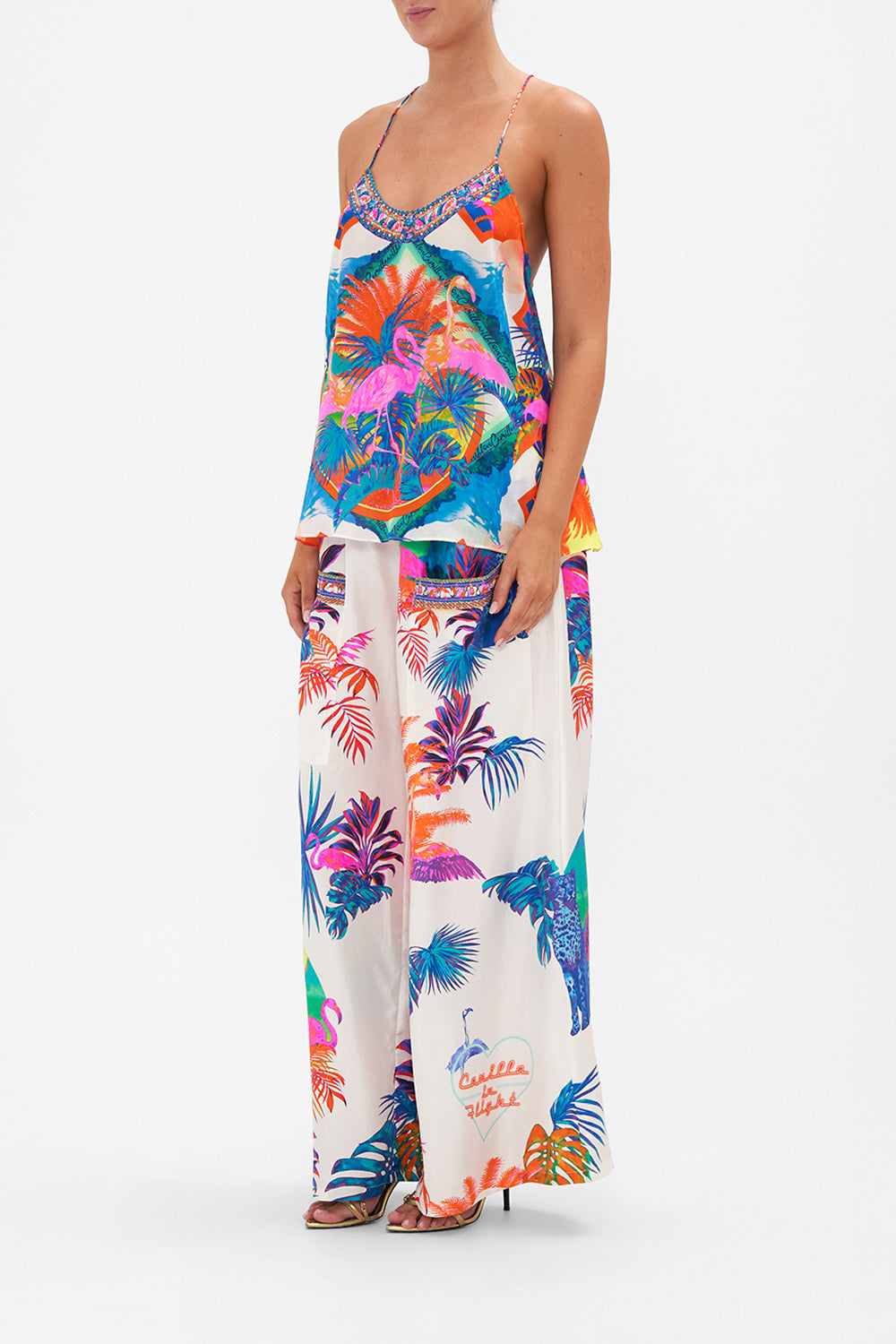 T BACK SHOESTRING TOP FLAMENCO FLAMINGO