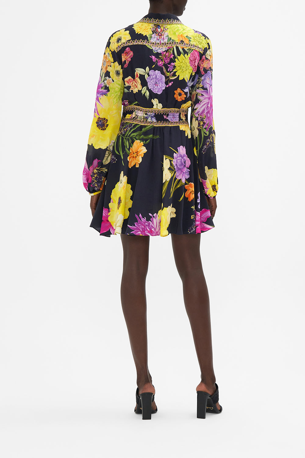 COLLARED SHAPED WAISTBAND DRESS PEACE BE WITH YOU