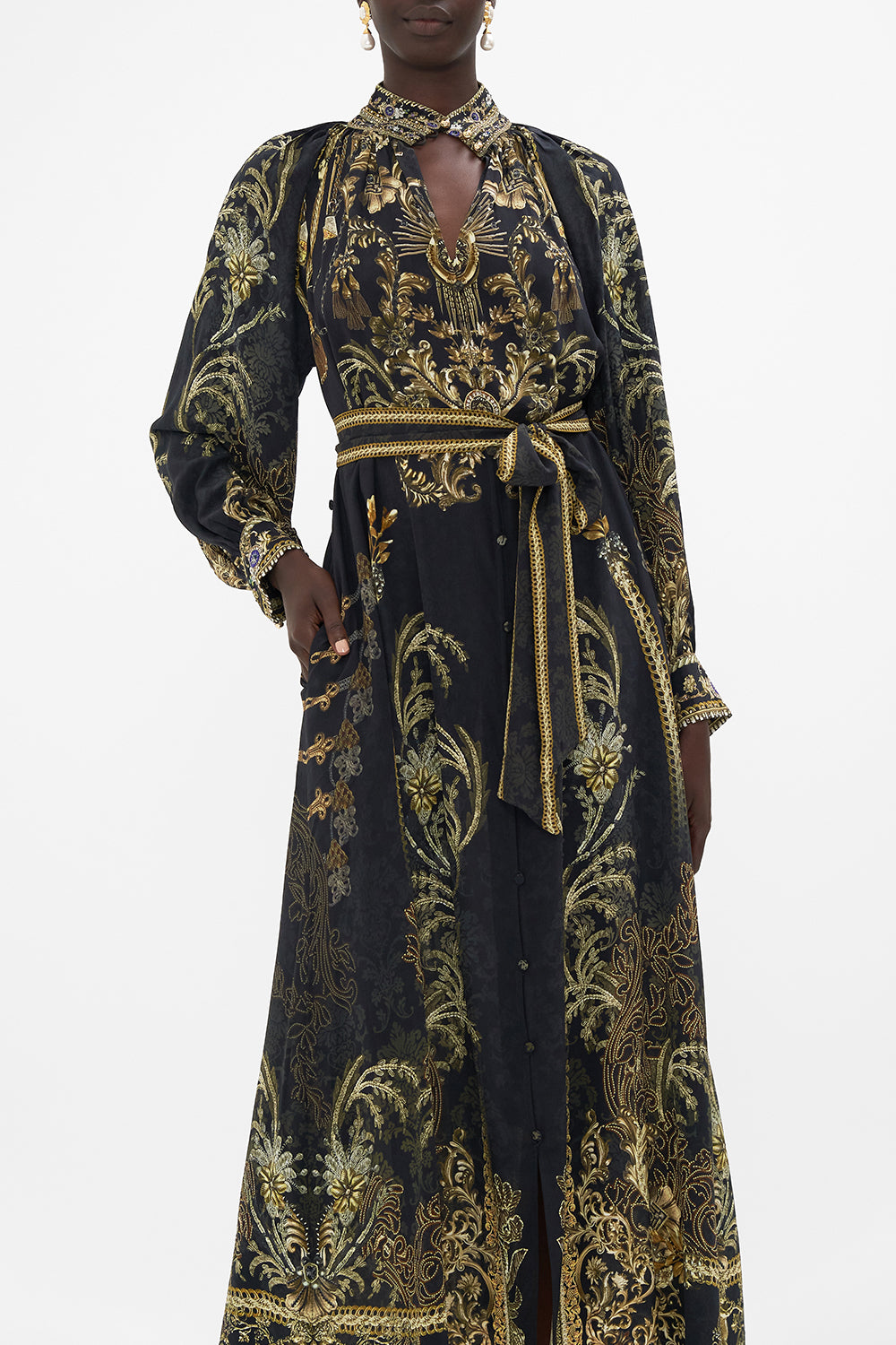 RAGLAN SLEEVE MIDI SHIRT DRESS THE NIGHT IS NOIR