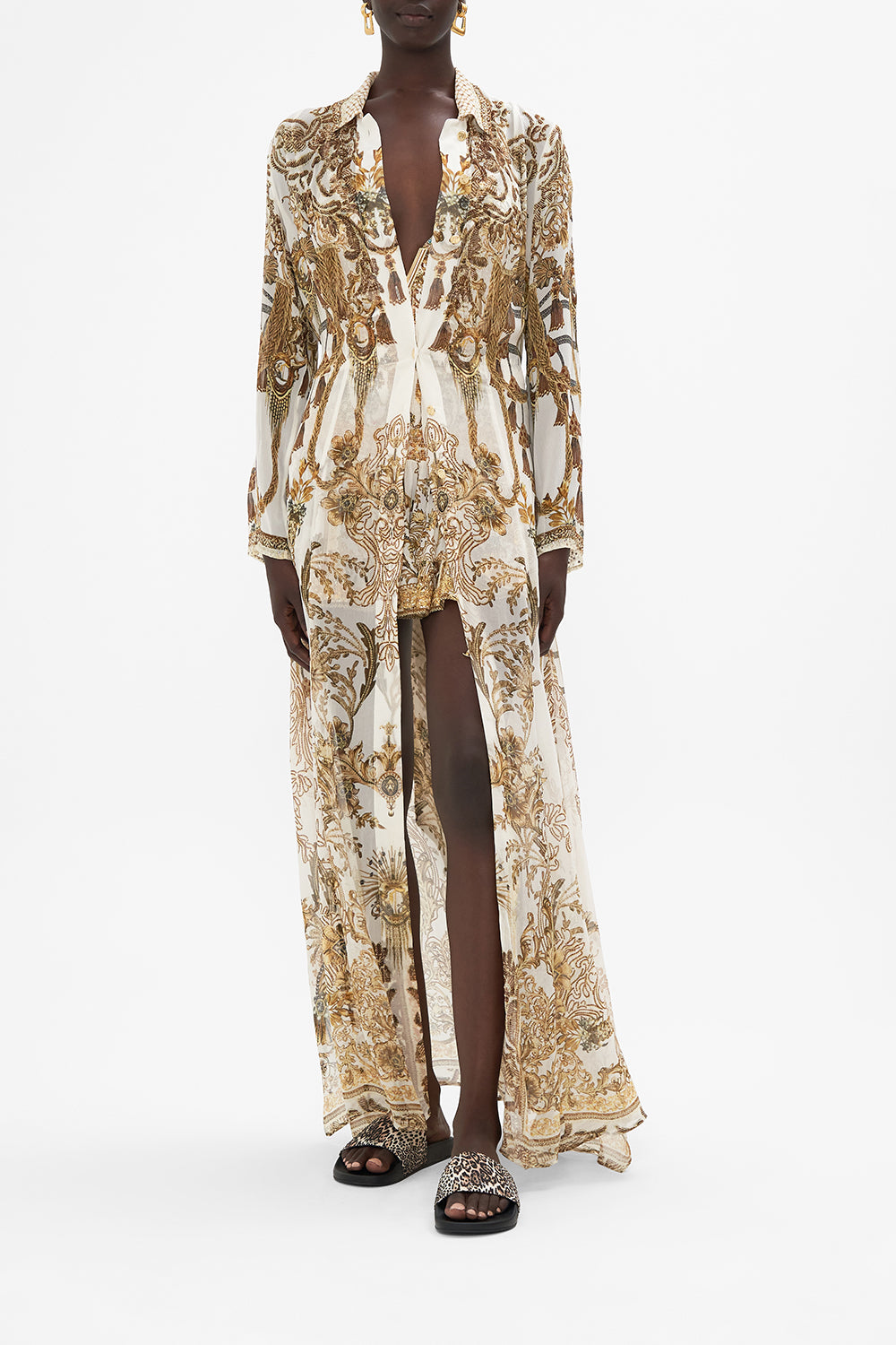 Printed Trench Road To Richesse print by CAMILLA