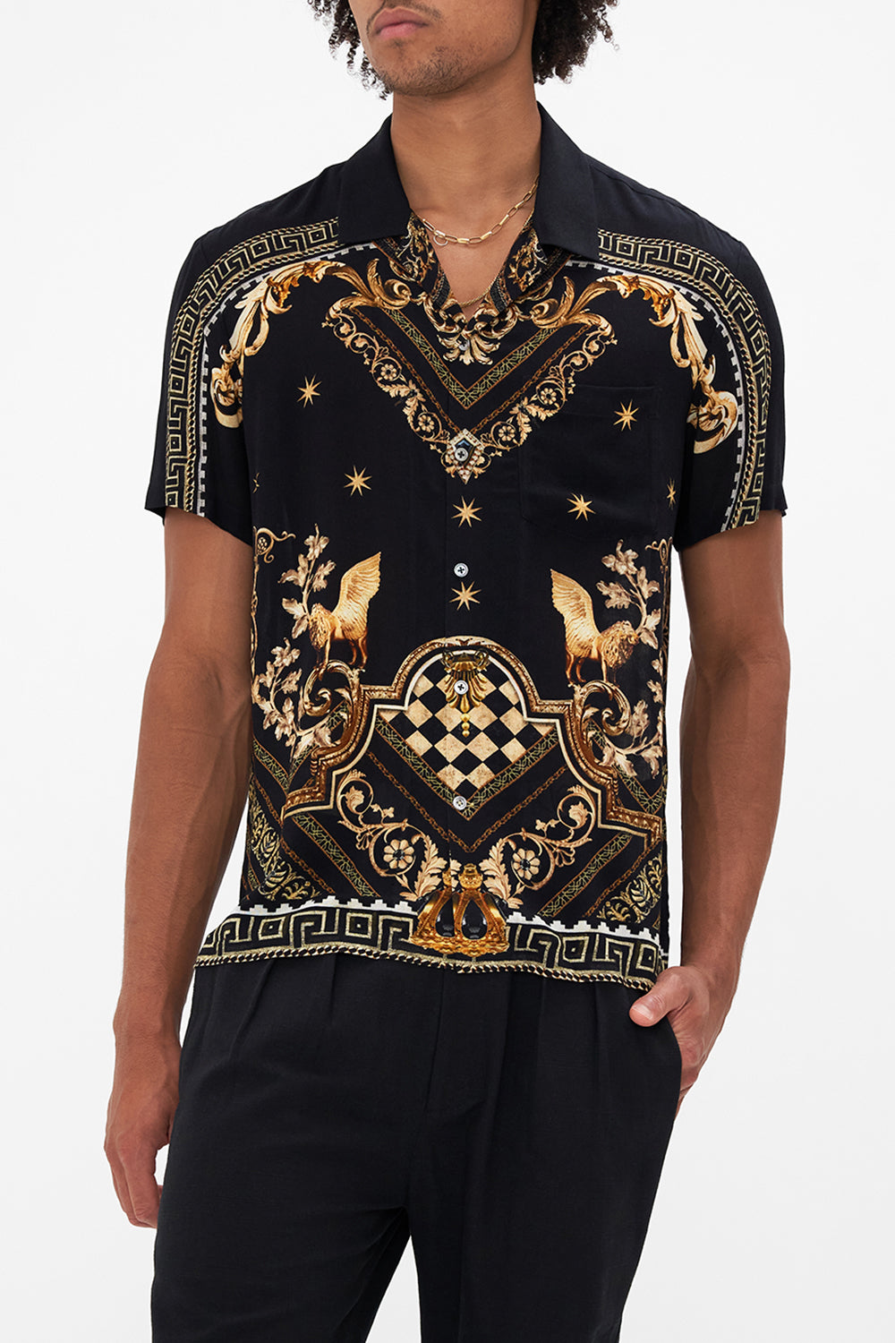 SHORT SLEEVE CAMP COLLARED SHIRT DUOMO DYNASTY