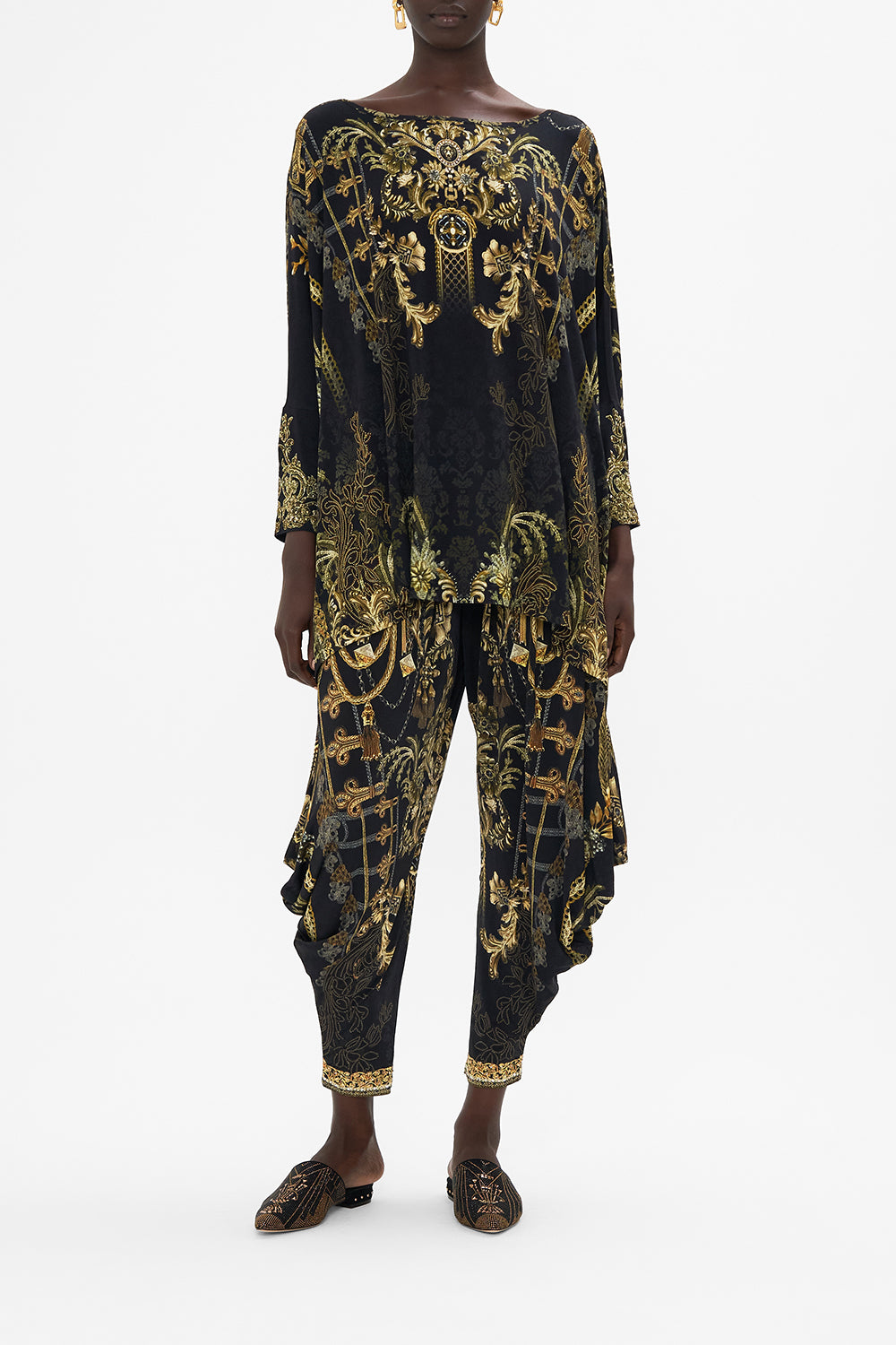 Scoop Neck Slouch Tee The Night Is Noir print by CAMILLA