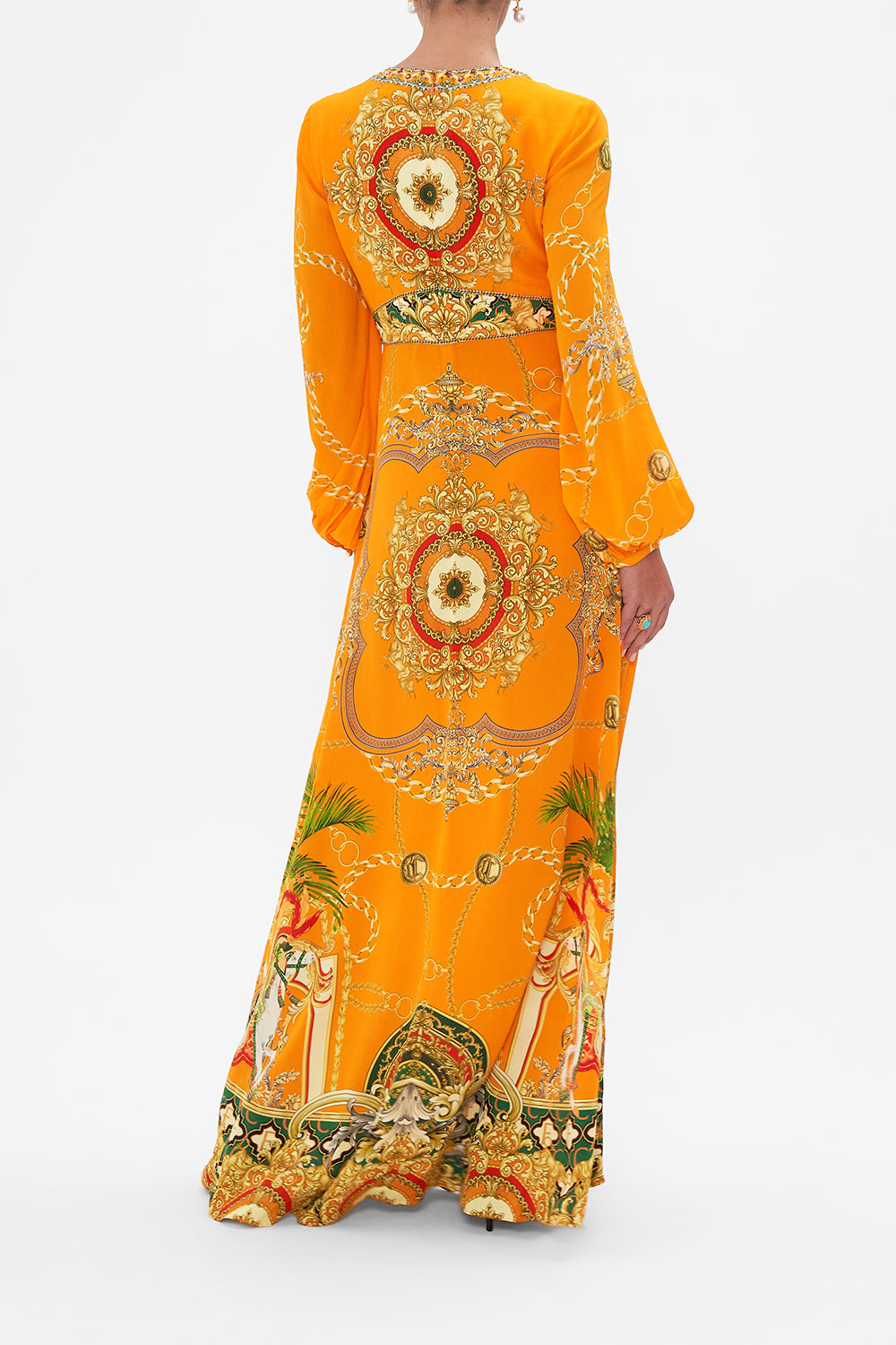 PRINTED LANTERN SLEEVE DRESS DANCING WITH THE BULLS