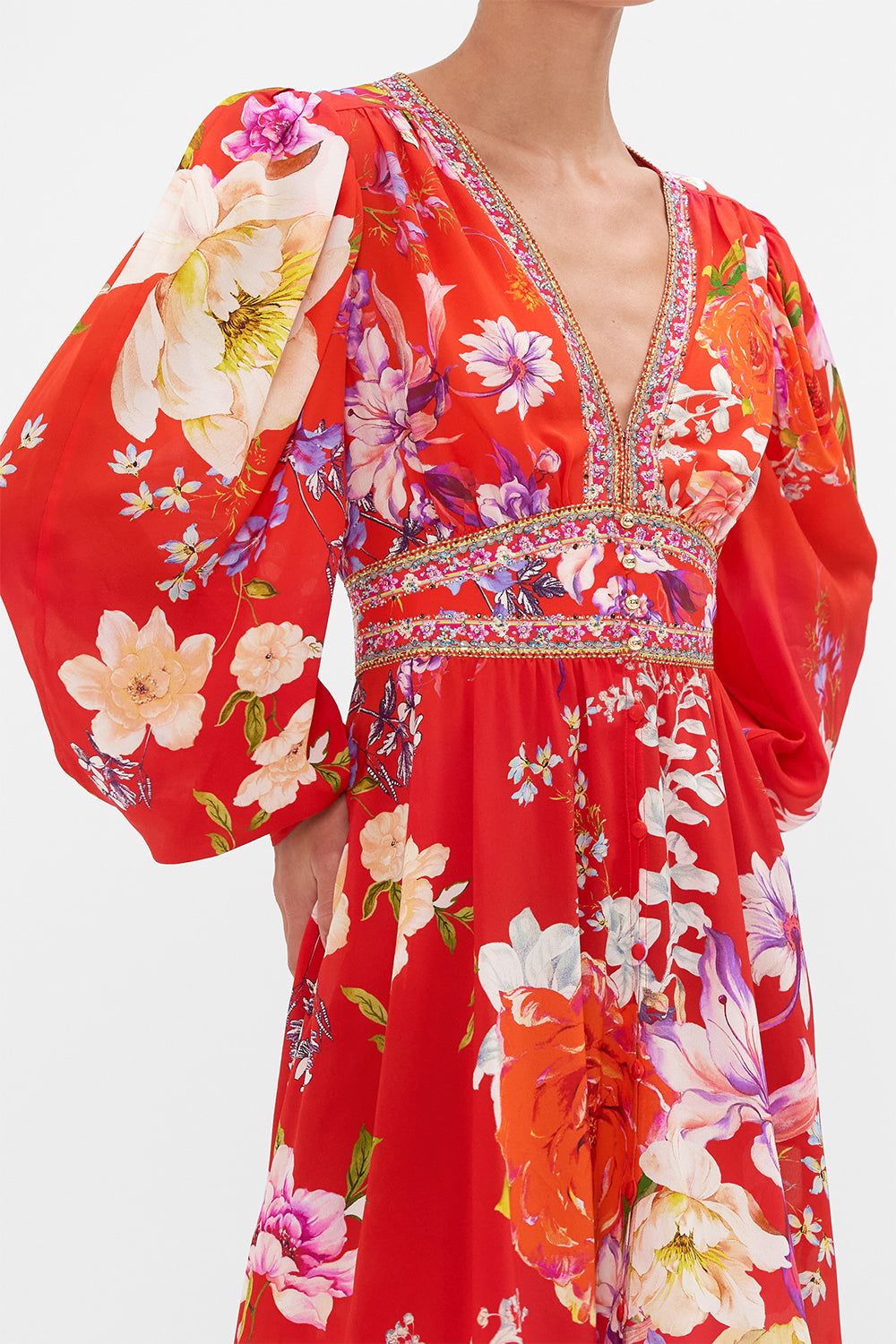 DROP SLEEVE DRESS WITH WAISTBAND KISS AND TELL