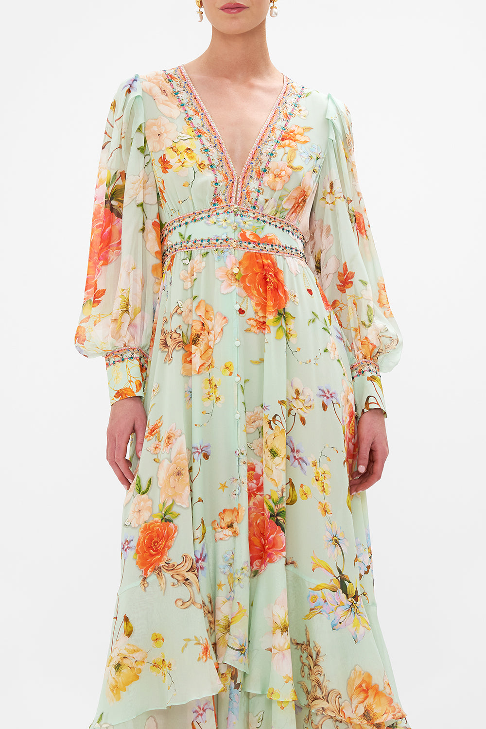 LONG BUTTON FRONT DRESS TALK THE WALK