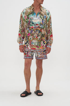 Mens Oversized Shirt Mickey Takes A Trip print by CAMILLA