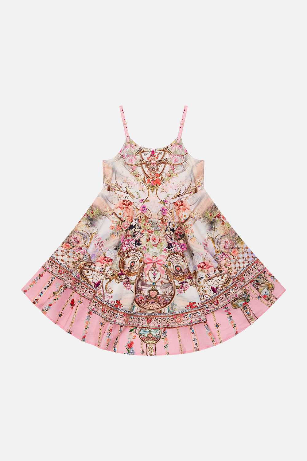 KIDS ROUND NECK TIERED DRESS 4-10 MINNIE MOUSE MAGIC