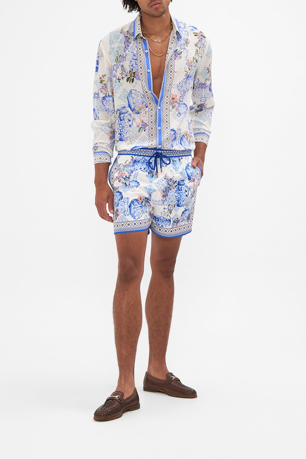 COLLARED LONG SLEEVE SHIRT PAINT ME POSITANO