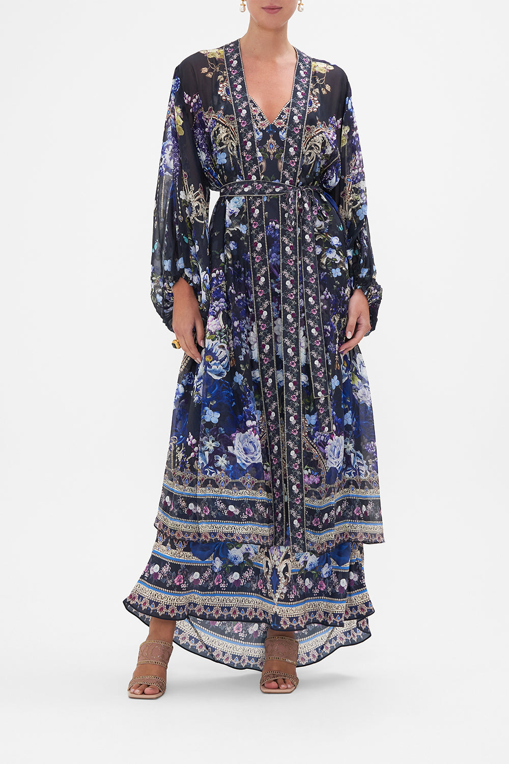 Blouson Sleeve Layer Obsidian Bloom print by CAMILLA