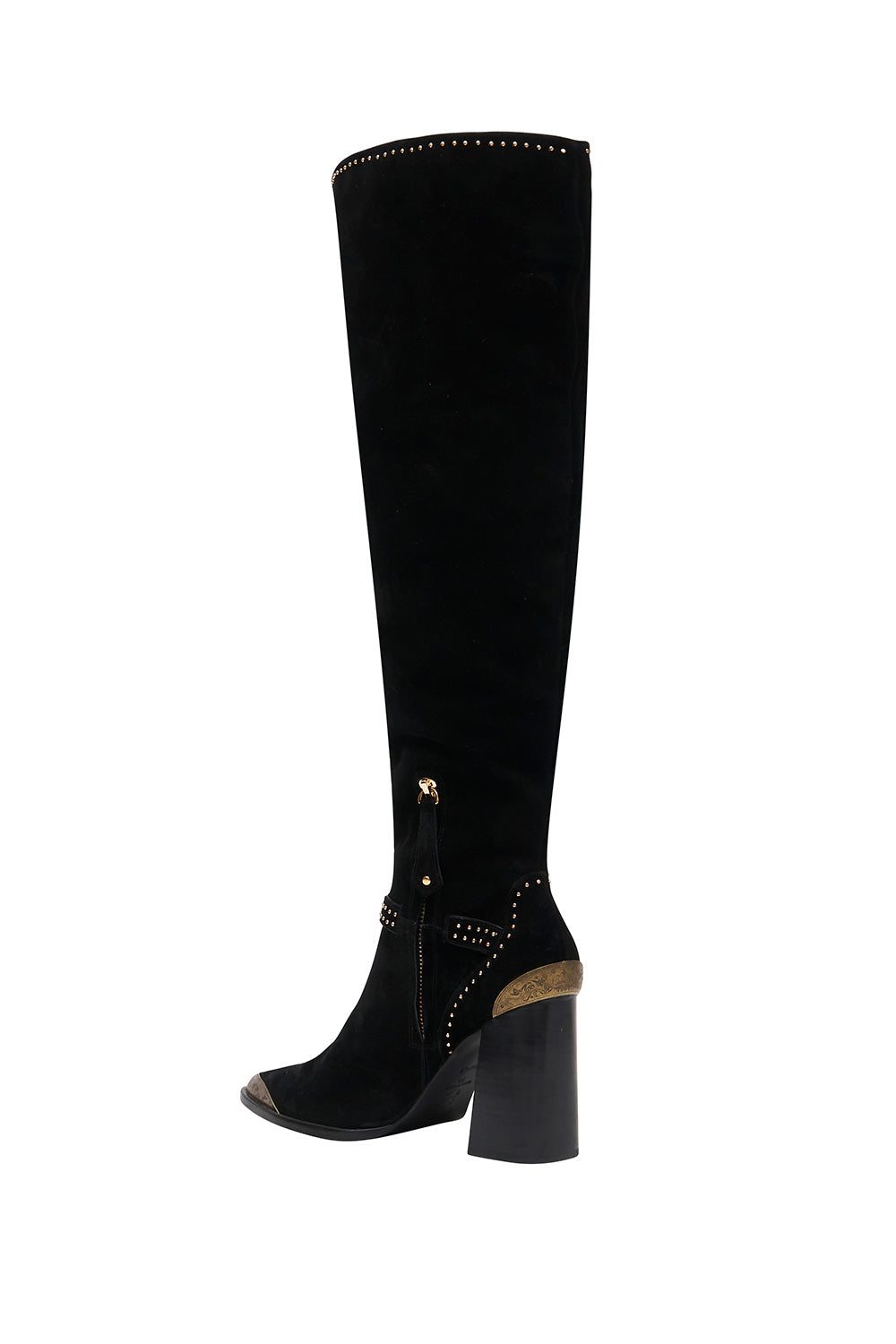 KNEE HIGH HEEL BUCKLE BOOT FLIGHT OF AMUN-RA