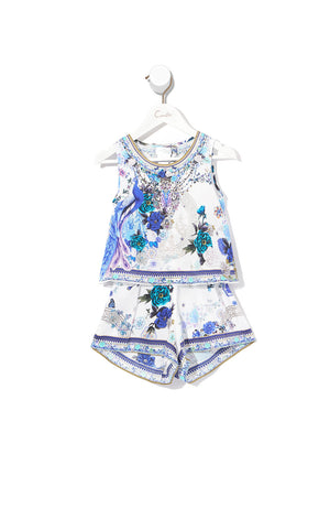 KIDS DOUBLE LAYER PLAYSUIT WHITE SIDE OF THE MOON