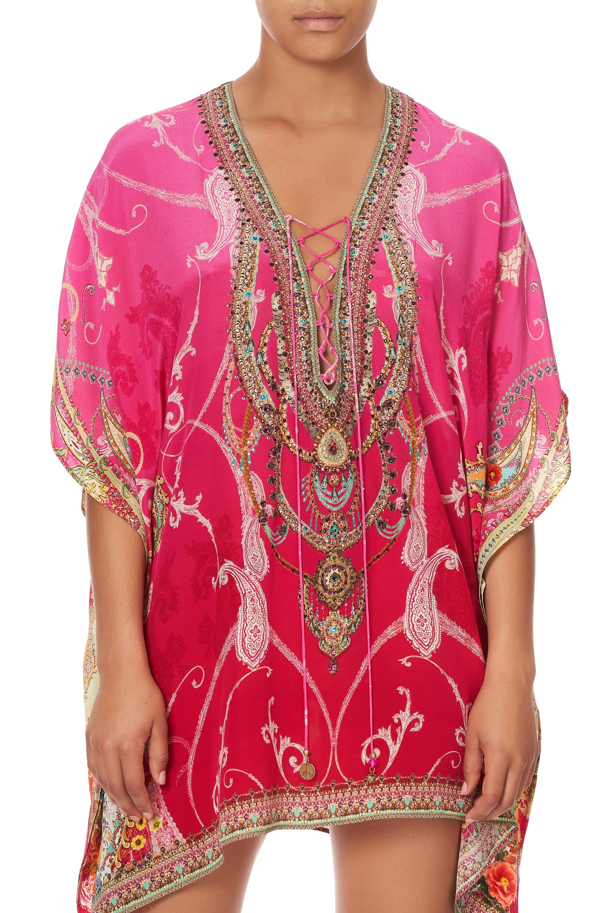 SHORT LACE UP KAFTAN RAINBOW RHYTHM