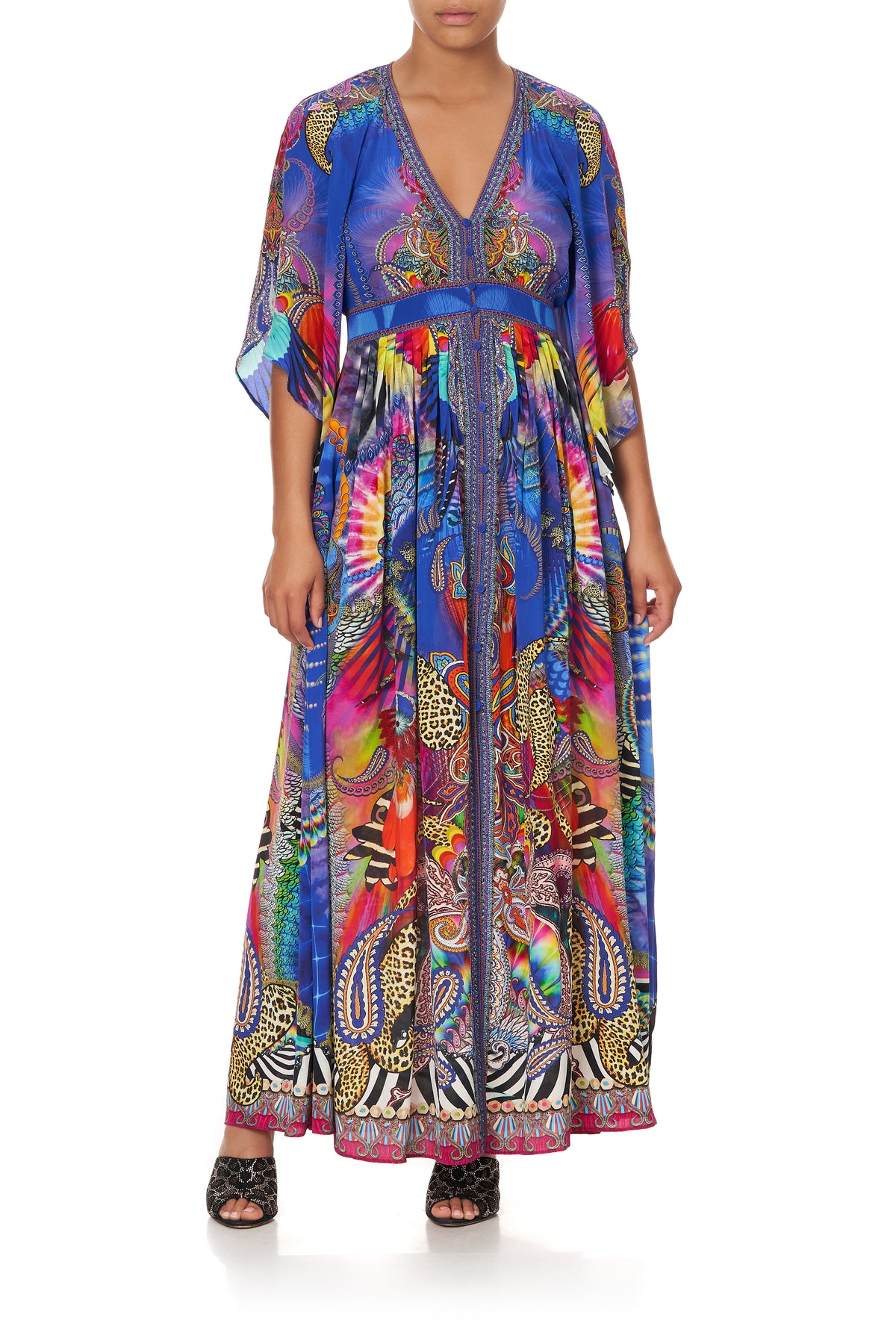 LONG DRESS WITH SMOCKED WAIST PSYCHEDELICA