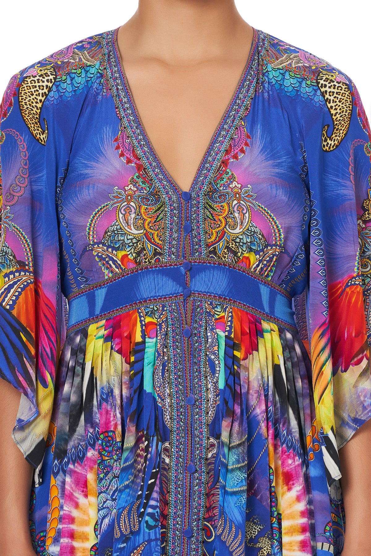 LONG DRESS WITH SMOCKED WAIST PSYCHEDELICA