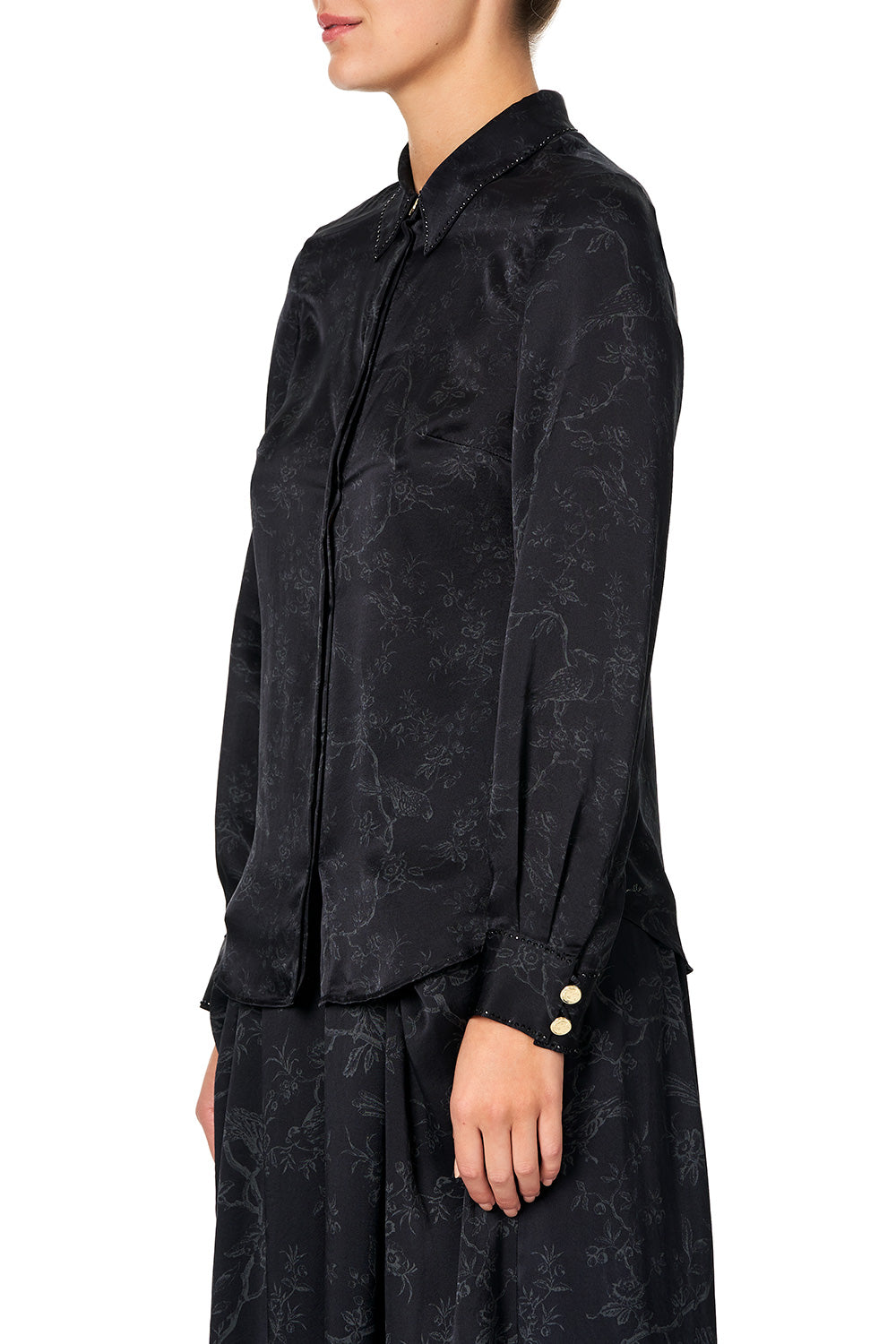 SLIM FIT LONG SLEEVE SHIRT NOIR BOUDOIR