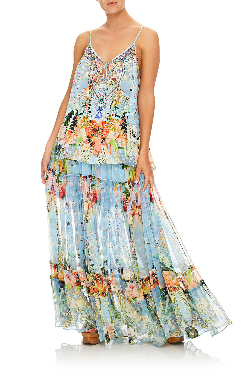 CAMILLA THE STILL ABYSS 4 TIERED GATHERED SKIRT