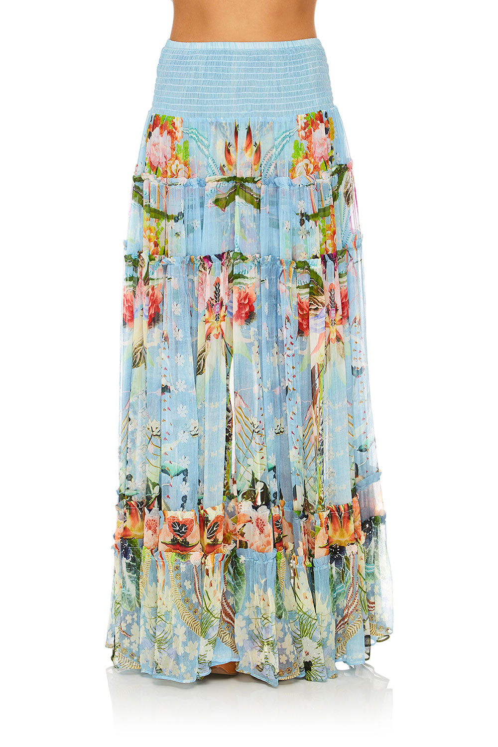 CAMILLA THE STILL ABYSS 4 TIERED GATHERED SKIRT