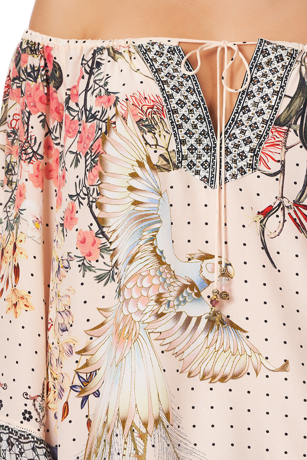 A-LINE DRESS WITH RUFFLE SLEEVE KINDRED SKIES