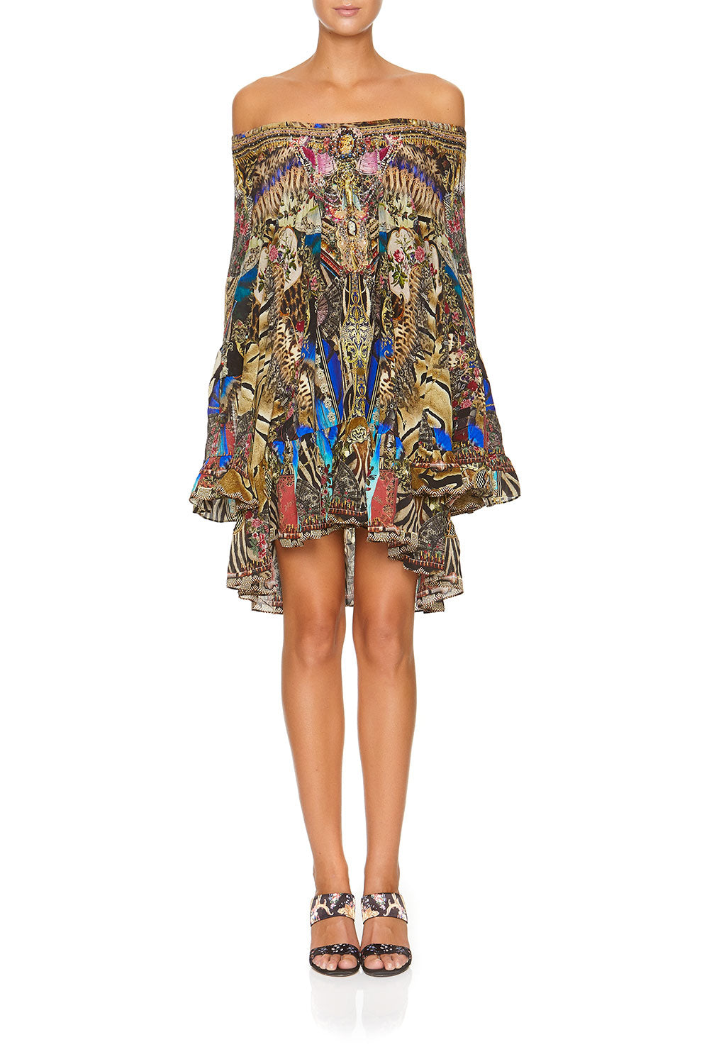 A LINE FRILL DRESS STRONGER TOGETHER