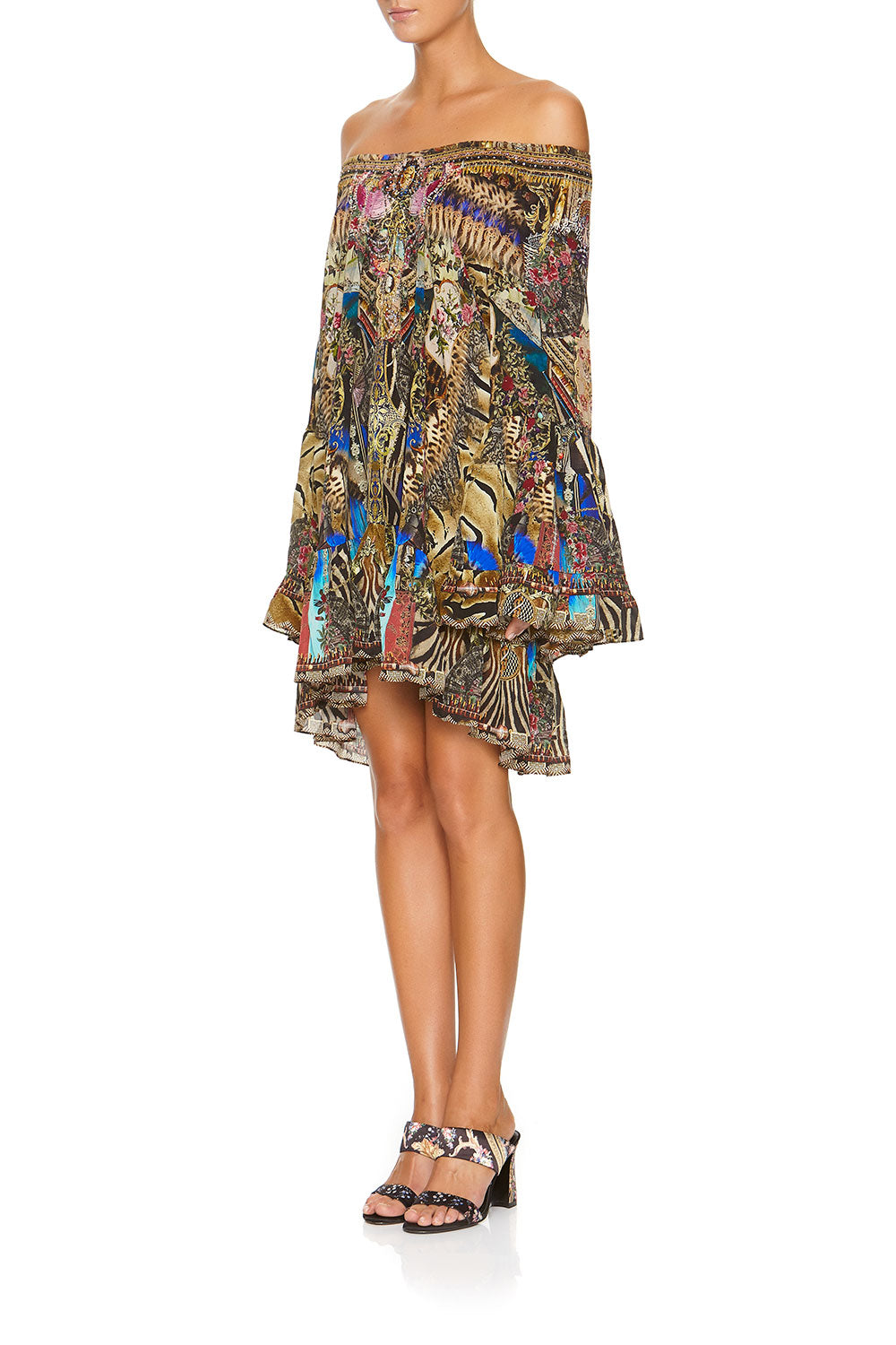 A LINE FRILL DRESS STRONGER TOGETHER