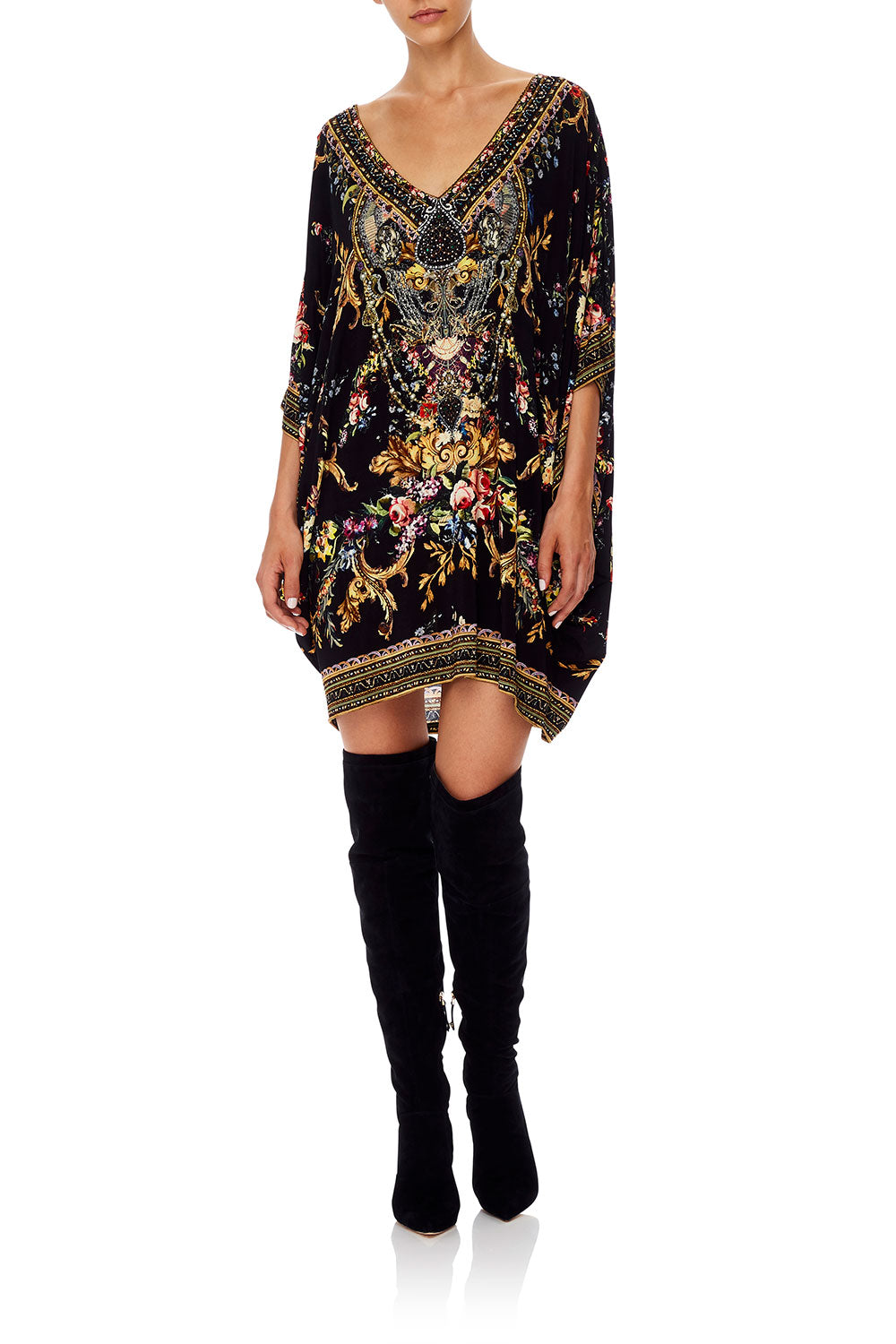 LACED THIGH HIGH BOOT BLACK CONTEMPORARY