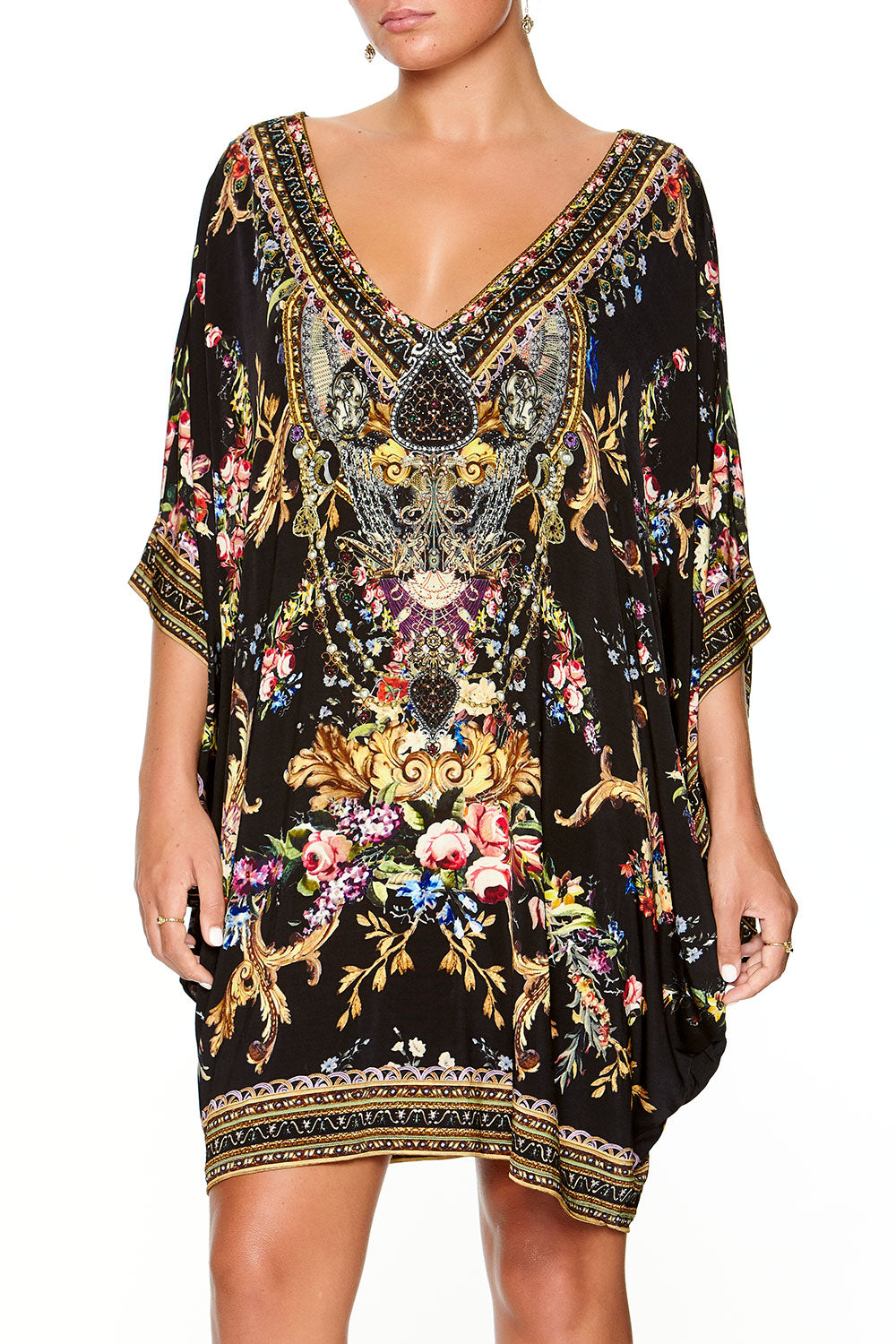 CAMILLA BAT SLEEVE DRESS FRIEND IN FLORA