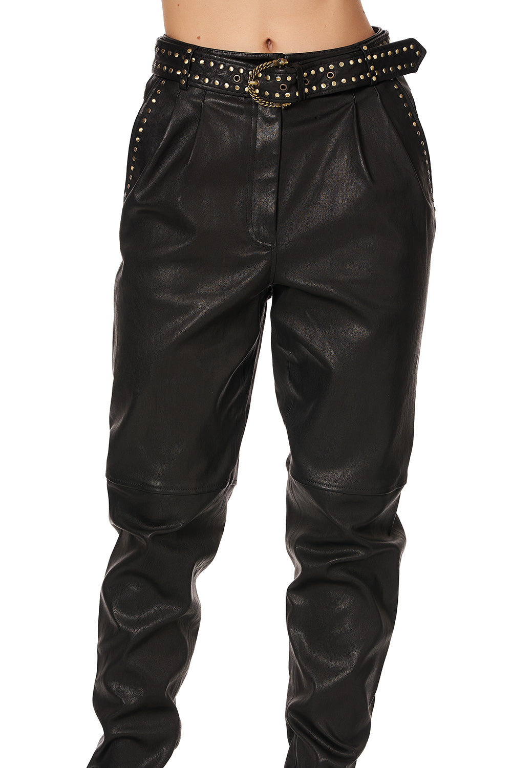 BELTED TROUSER WITH DRAPED SIDE STUDIO 54