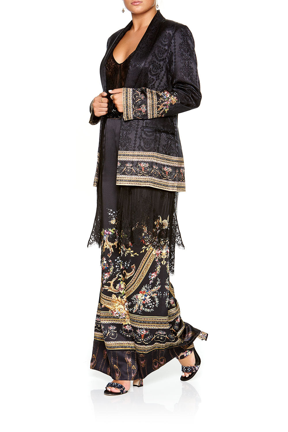 CAMILLA BLAZER WITH CHIFFON CONTRAST FRIEND IN FLORA