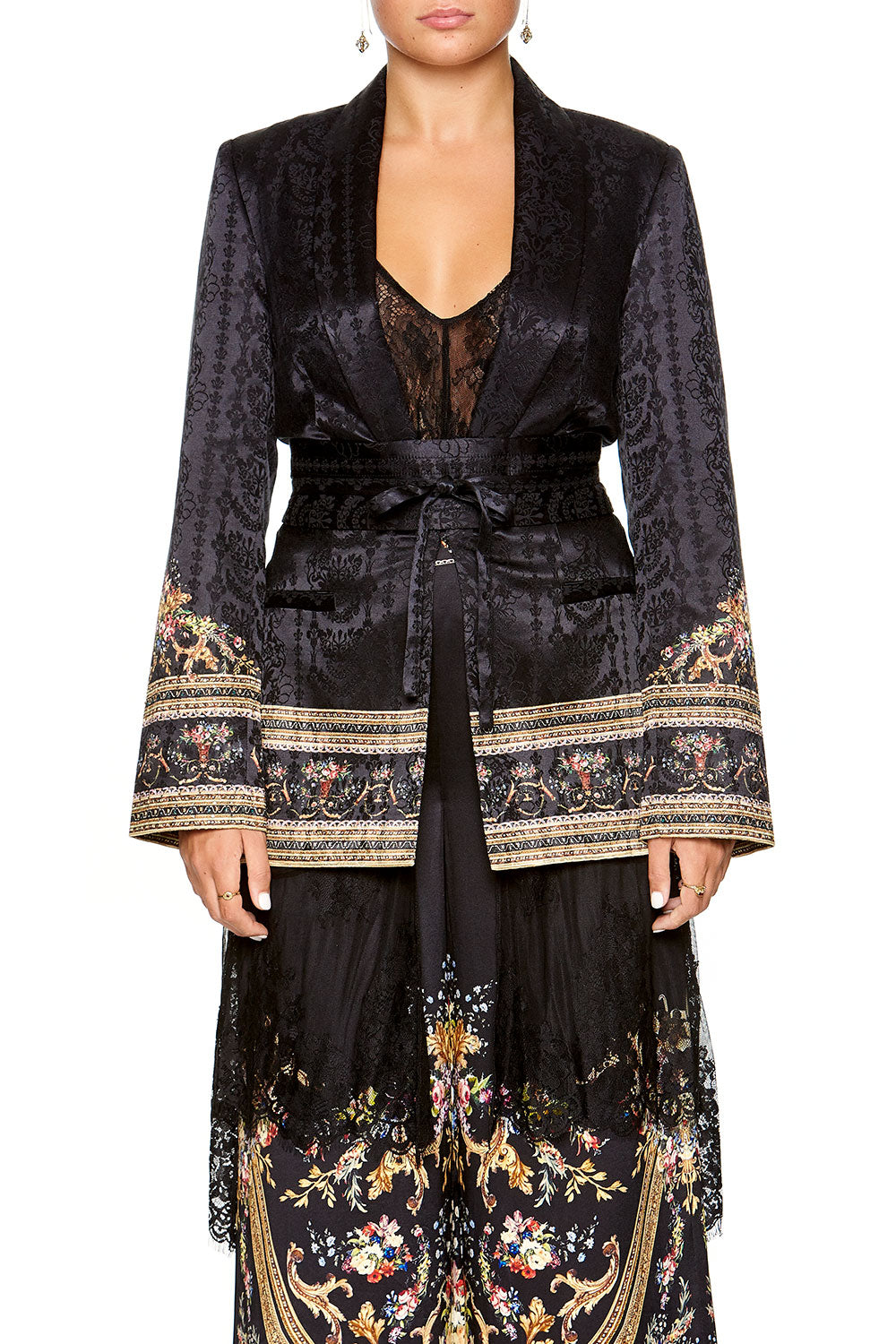 CAMILLA BLAZER WITH CHIFFON CONTRAST FRIEND IN FLORA