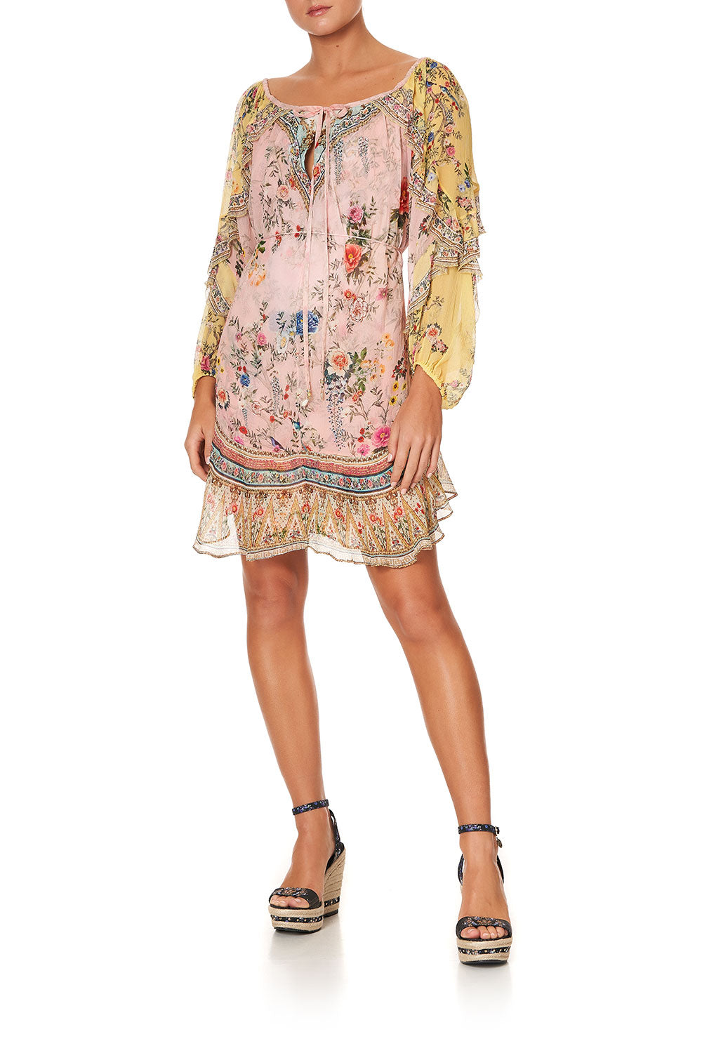 BLOUSON FRILL SLEEVE DRESS PARTY IN THE PALACE