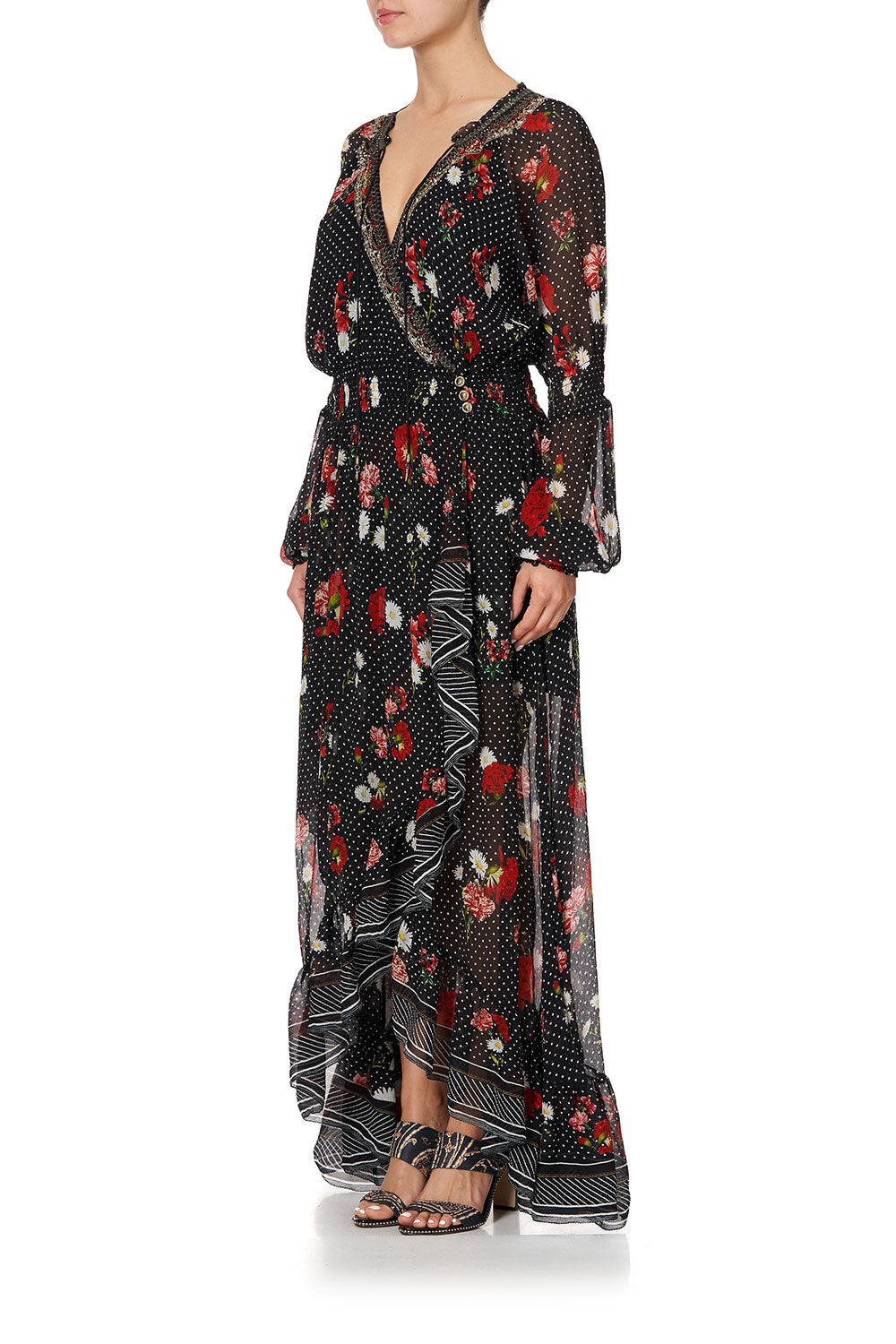 BLOUSON SLEEVE WRAP DRESS COASTAL PARISIENNE