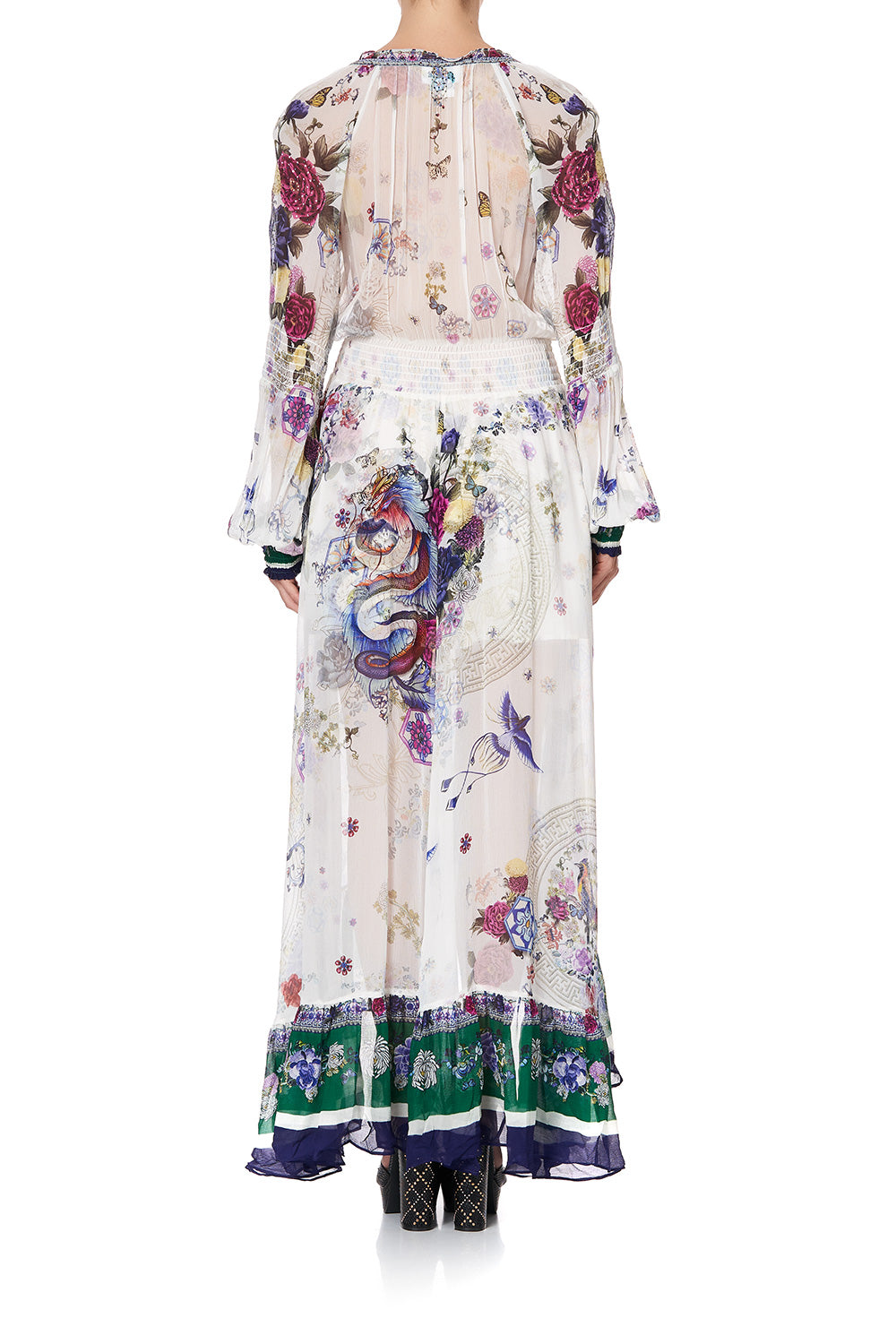 BLOUSON SLEEVE WRAP DRESS GENTLE MOON