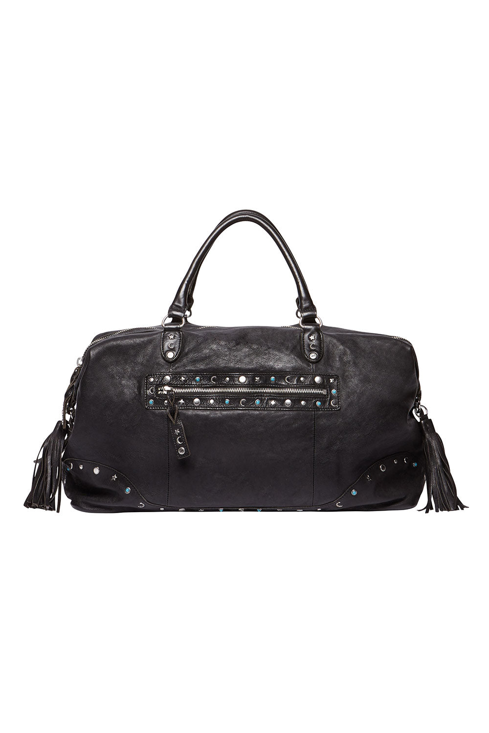 BOHEMIAN LEATHER TRAVEL BAG BLACK