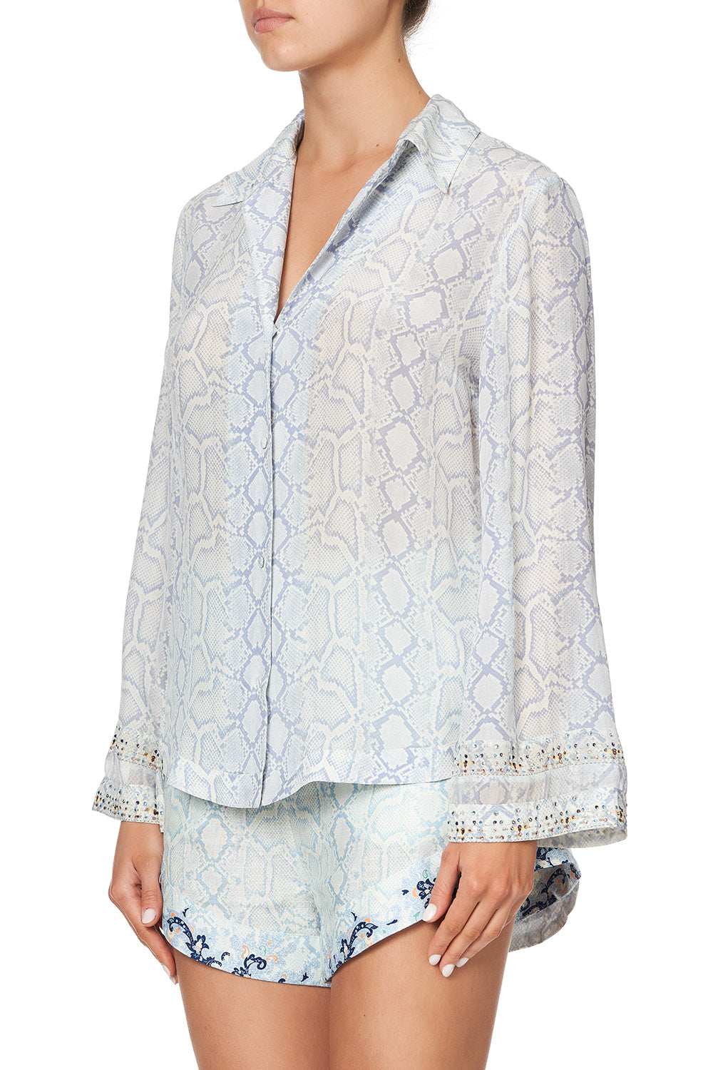 BUTTON DOWN SHIRT WITH CONTRAST BUSH DIAMOND