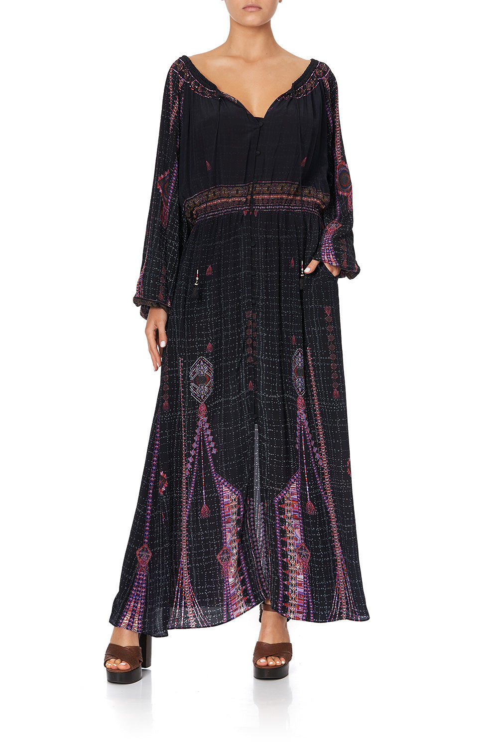 BUTTON DRESS WITH BLOUSON SLEEVE MINA MINA