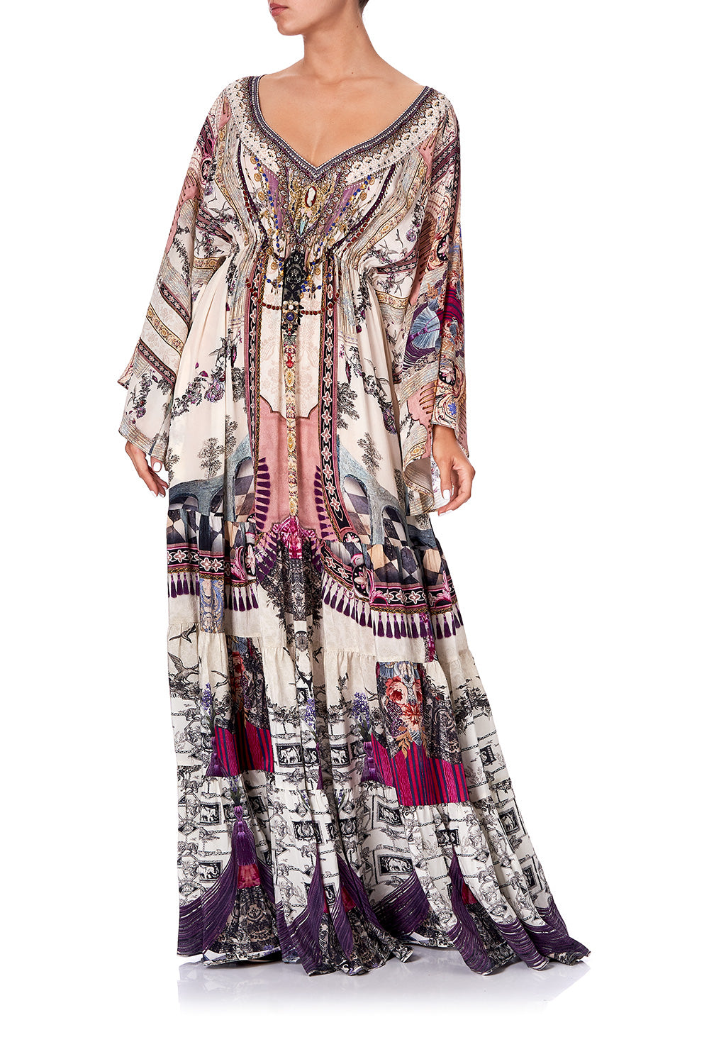 GATHERED PANEL DRESS VIOLET CITY