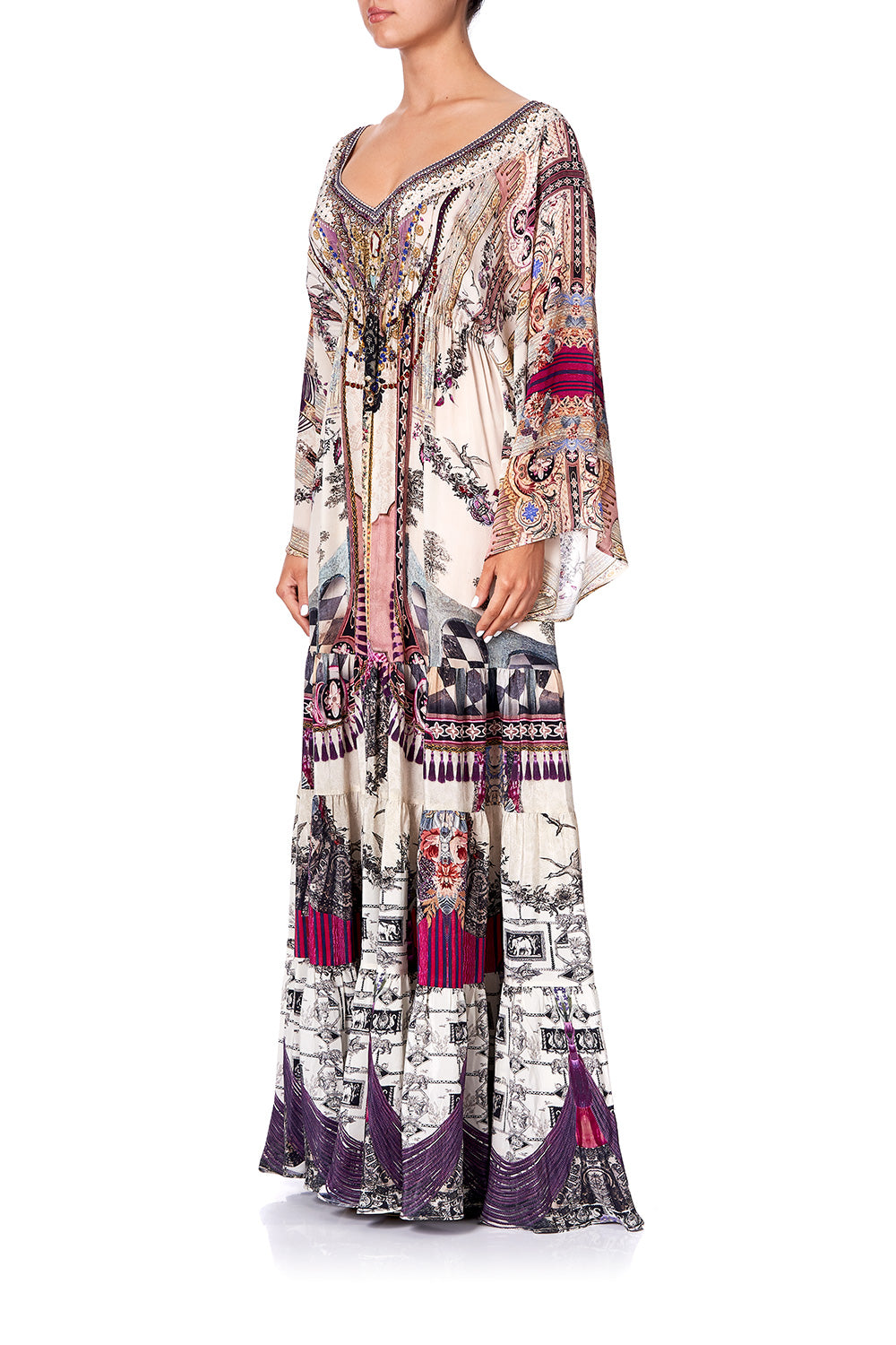 GATHERED PANEL DRESS VIOLET CITY