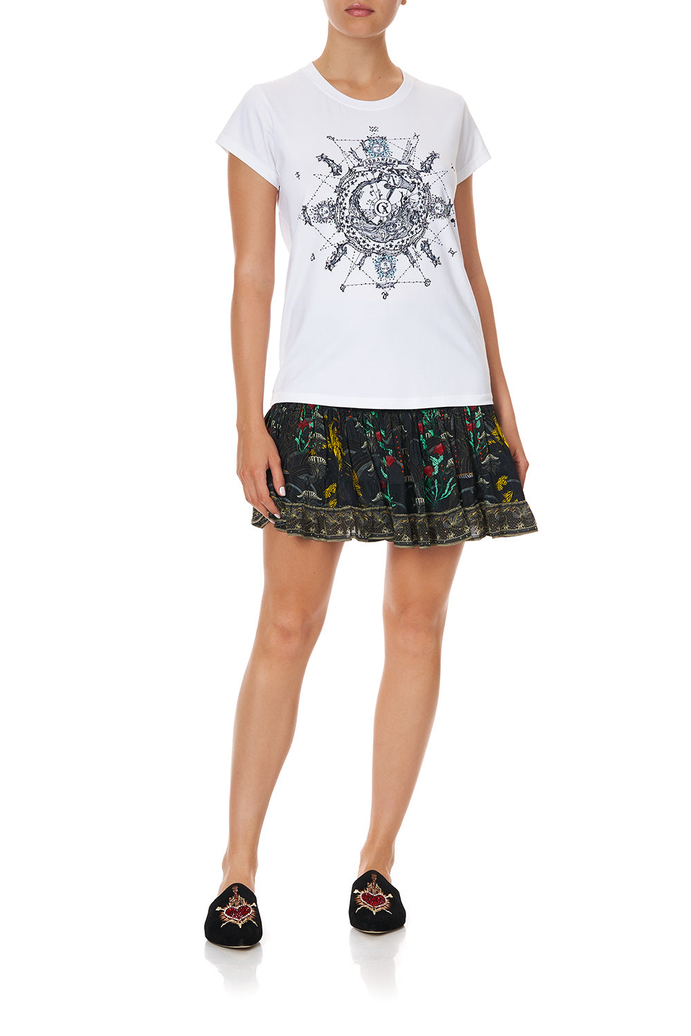 CURVED HEM FITTED TEE AQUARIUS