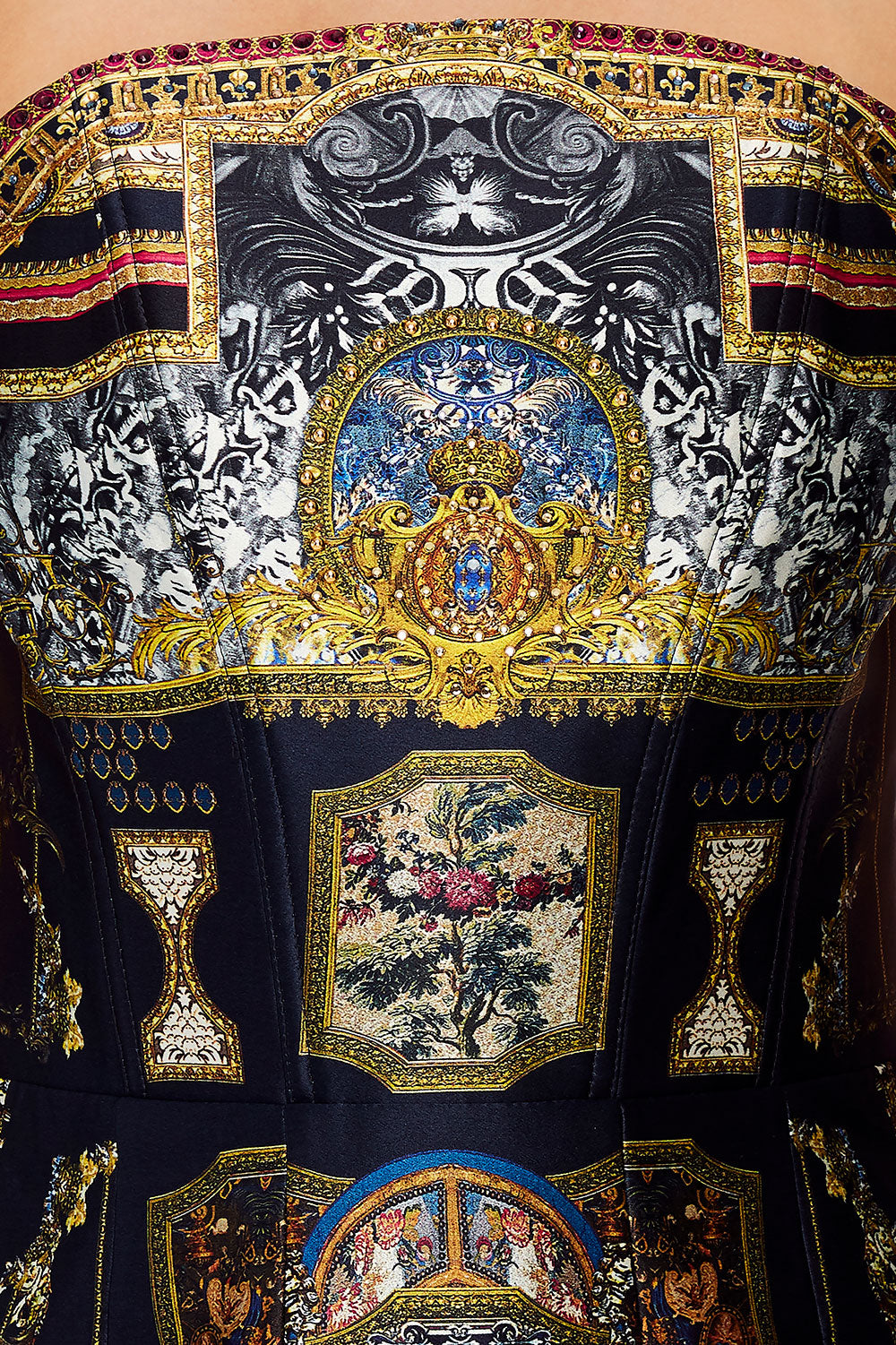 CURVED HEM ZIP DETAIL CORSET MIDNIGHT MEETING