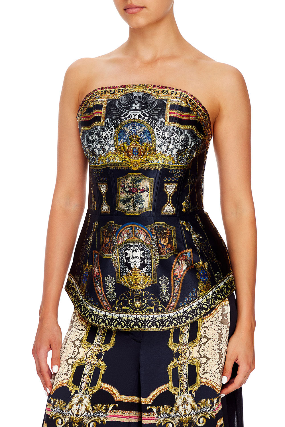 CURVED HEM ZIP DETAIL CORSET MIDNIGHT MEETING