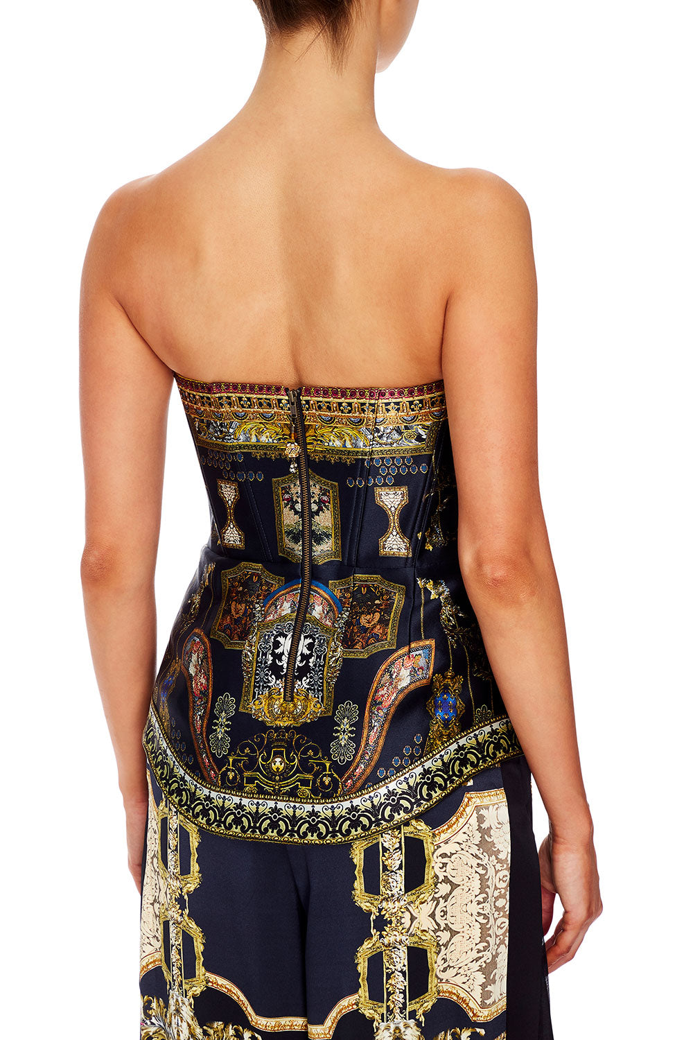 CURVED HEM ZIP DETAIL CORSET MIDNIGHT MEETING