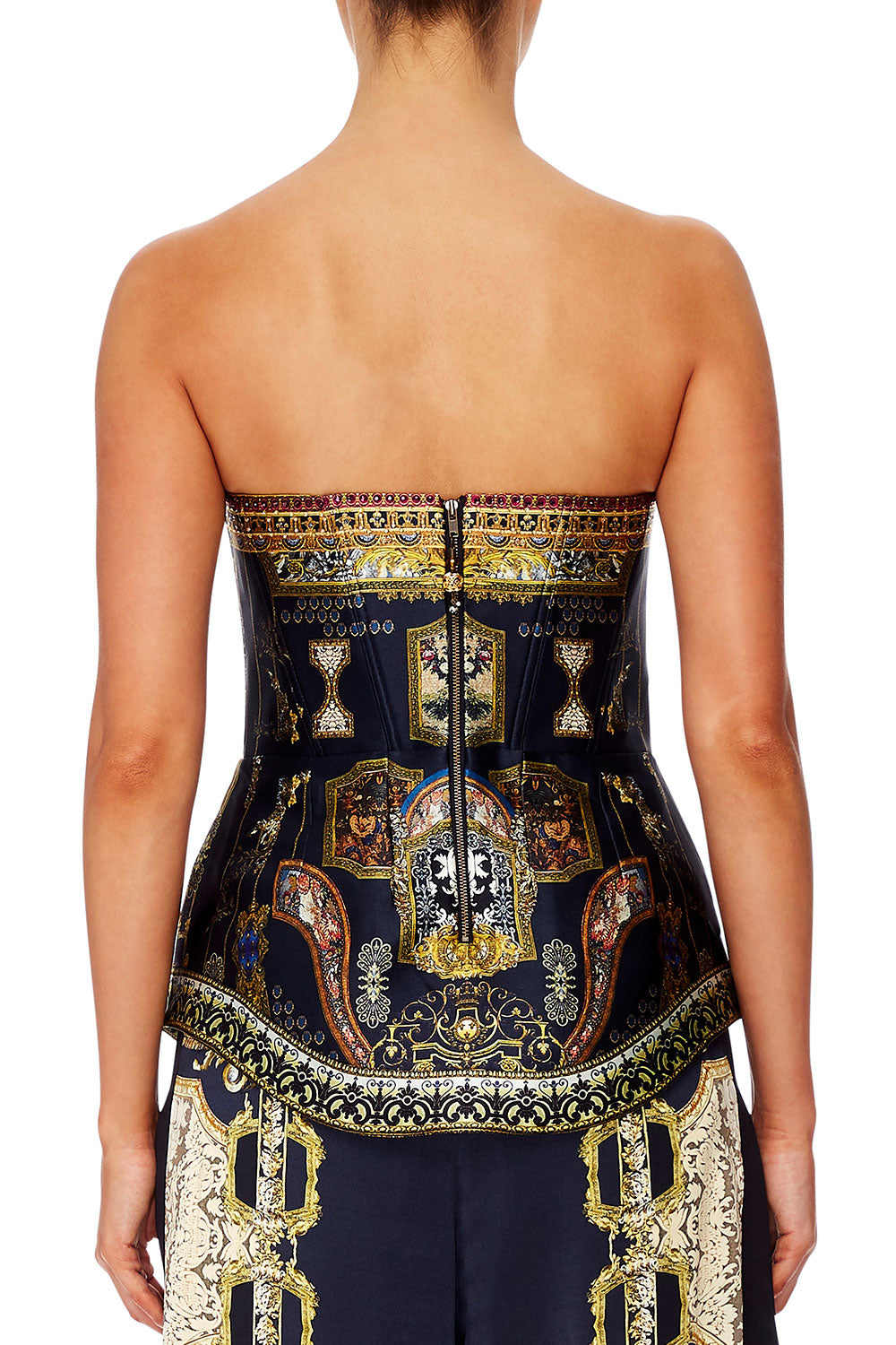 CURVED HEM ZIP DETAIL CORSET MIDNIGHT MEETING