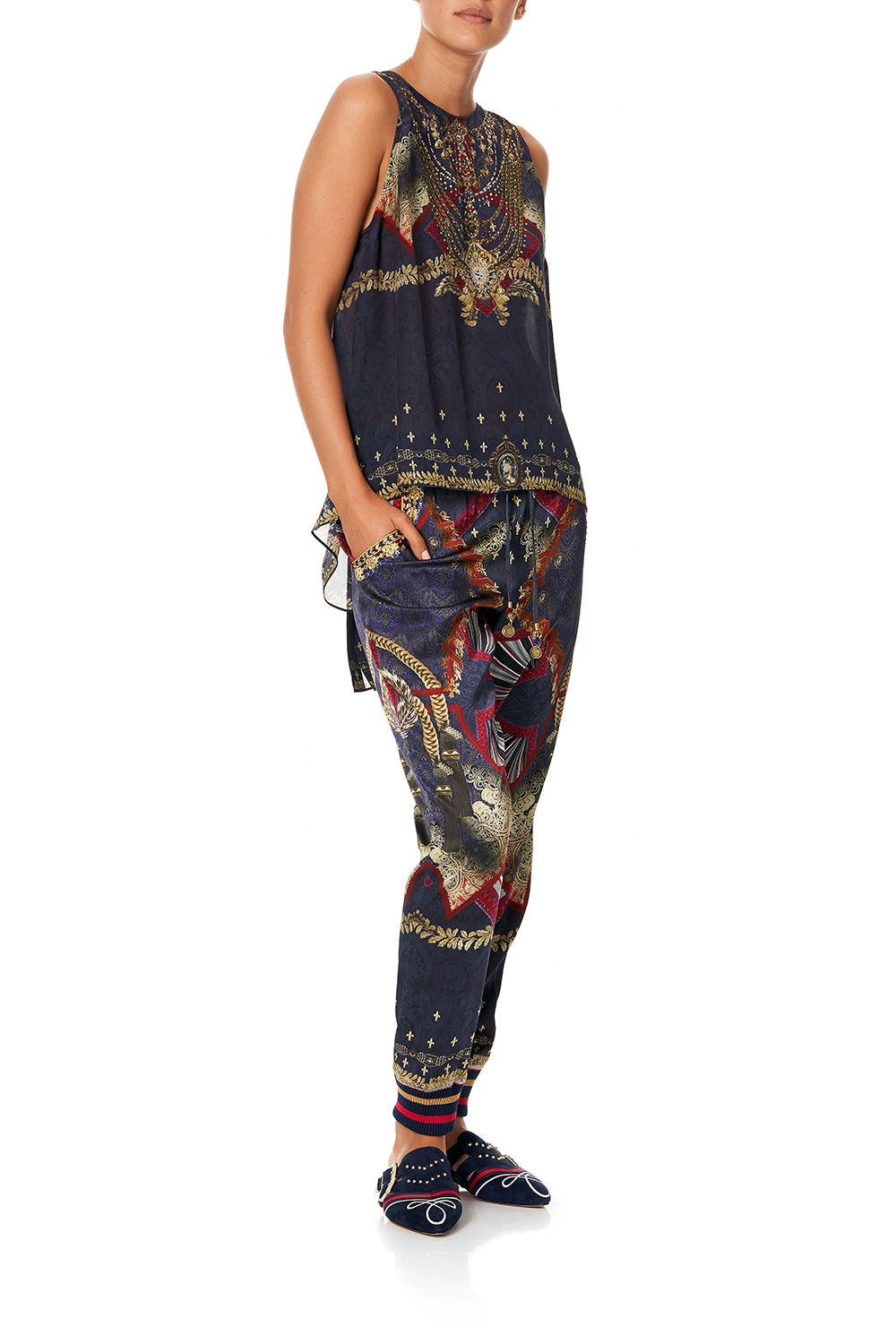 CAMILLA DRAWSTRING PANT WITH RIBBING THIS CHARMING WOMAN