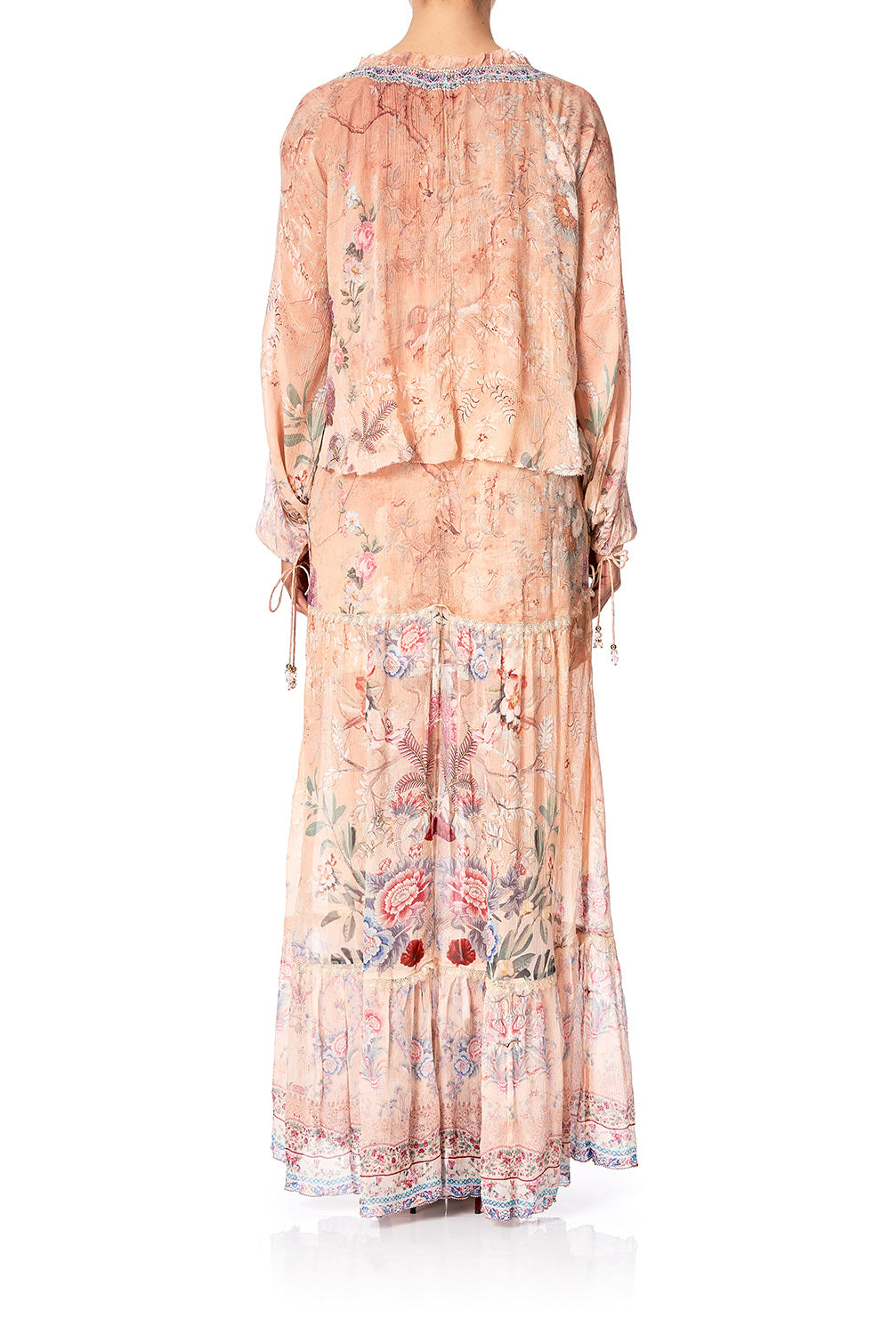 LONG TIERED DRESS WITH RUFFLED COLLAR ALL MY AVIGNON