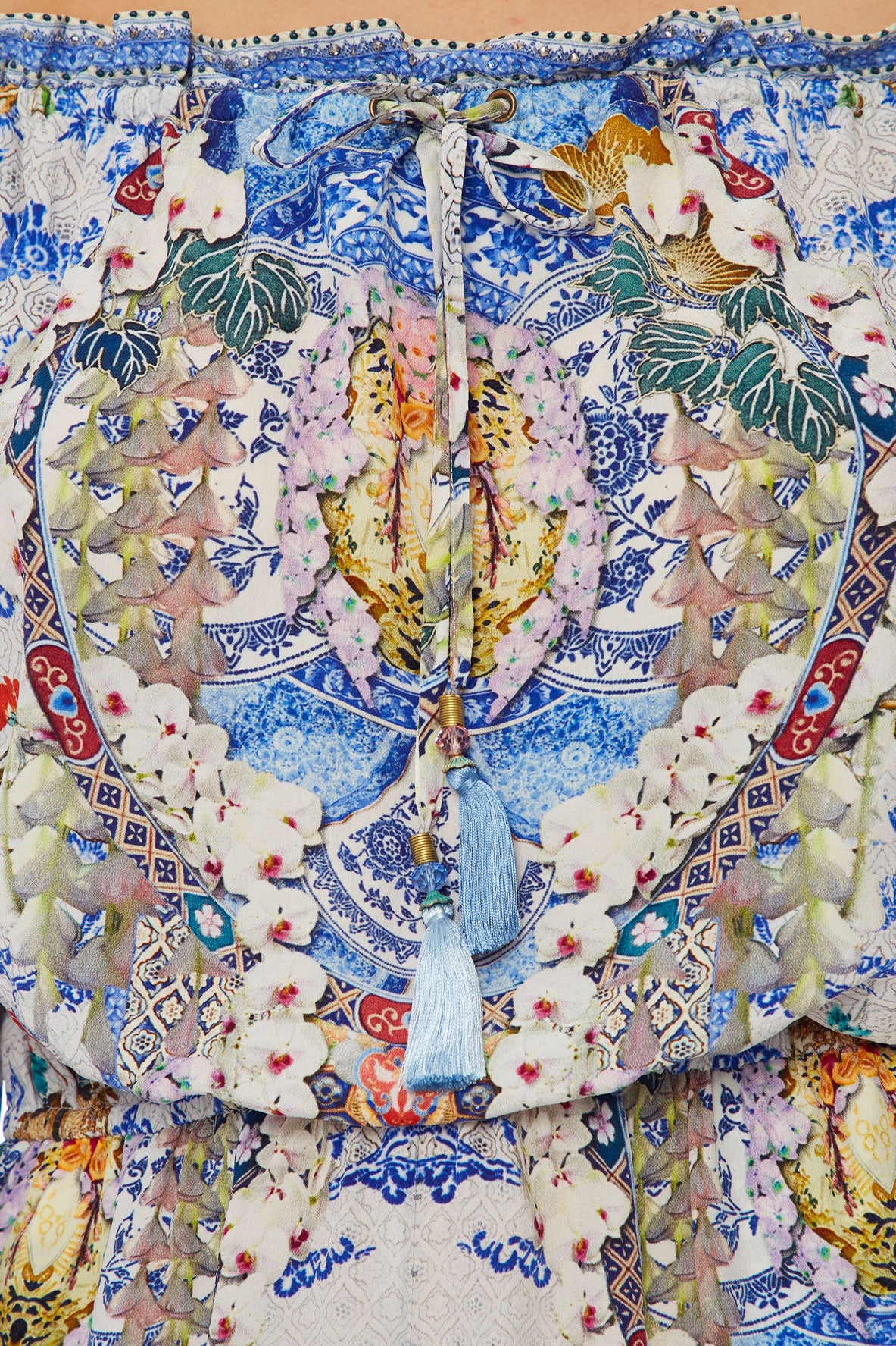 CAMILLA DROP SHOULDER FRILL PLAYSUIT GEISHA GATEWAYS