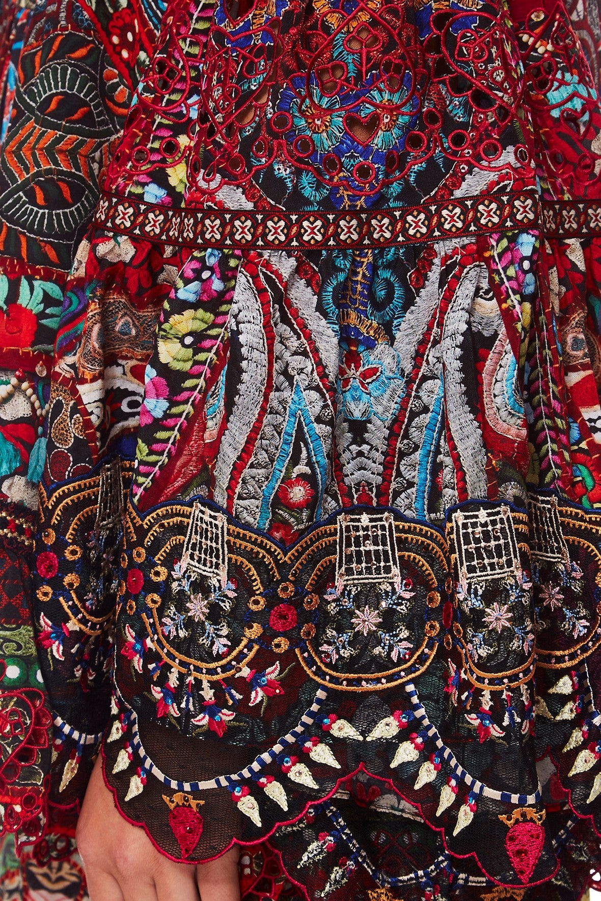 QUEEN ALIKA DROP SHOULDER TOP W INSERTS