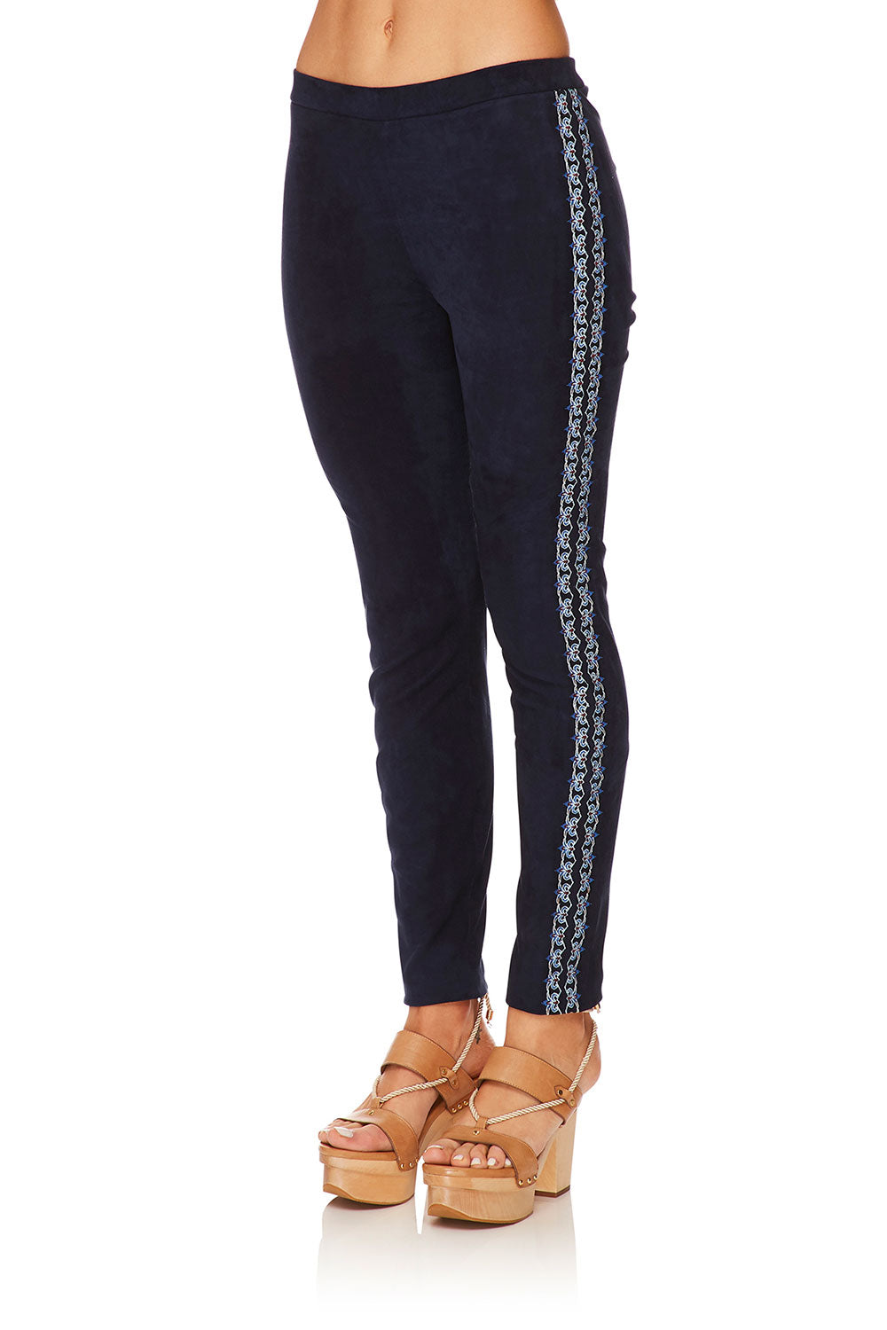 CAMILLA FOR THE FANS ELASTIC WAISTBAND SUEDE LEGGING