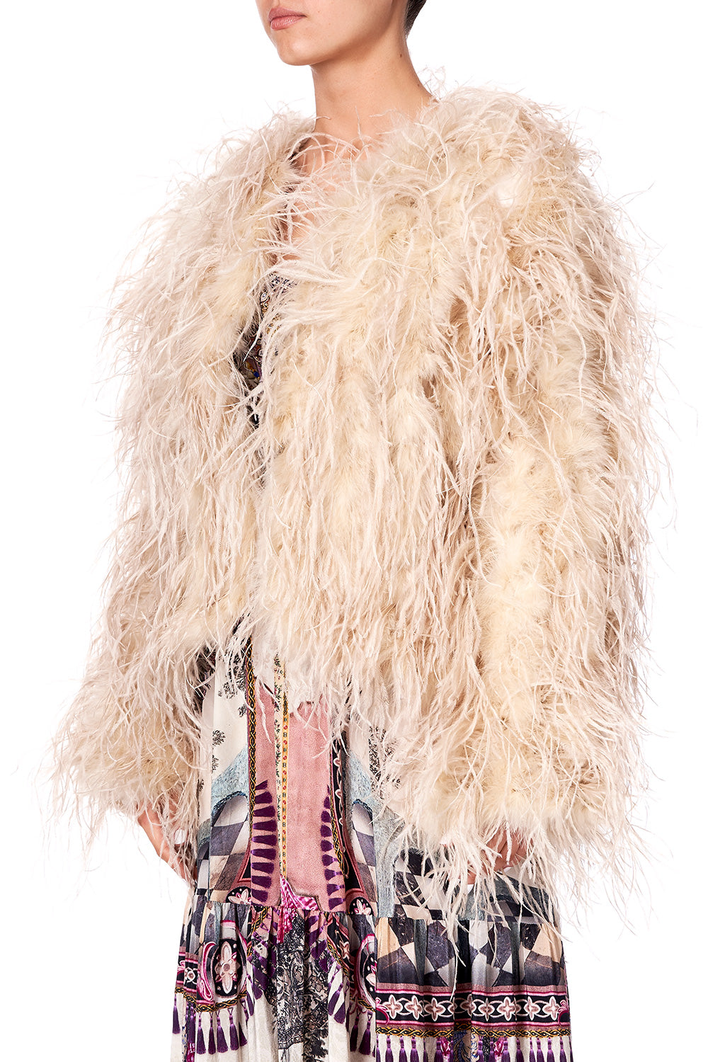 FEATHER JACKET VIOLET CITY