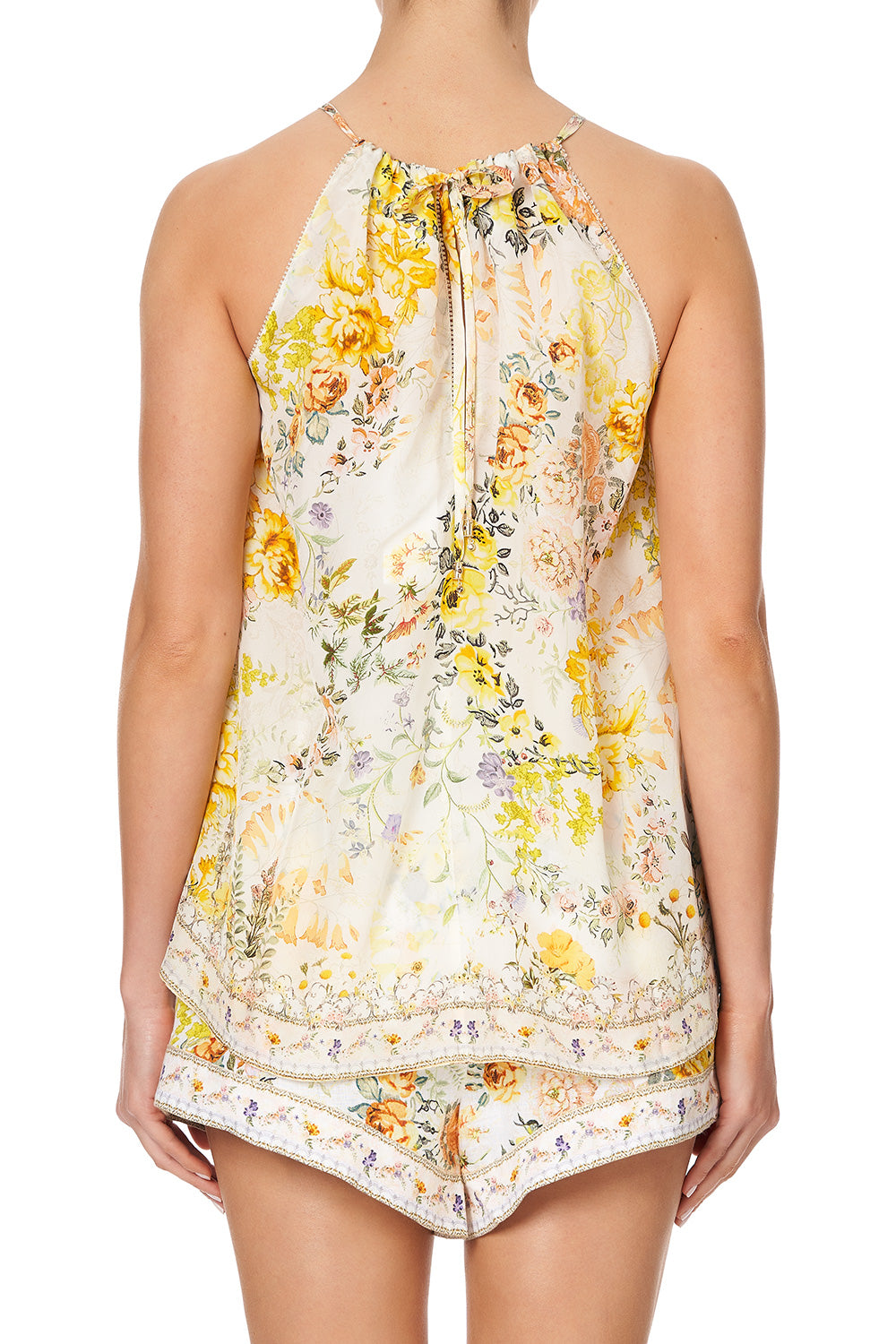 FLARED CAMI W NECK TIE IN THE HILLS OF TUSCANY