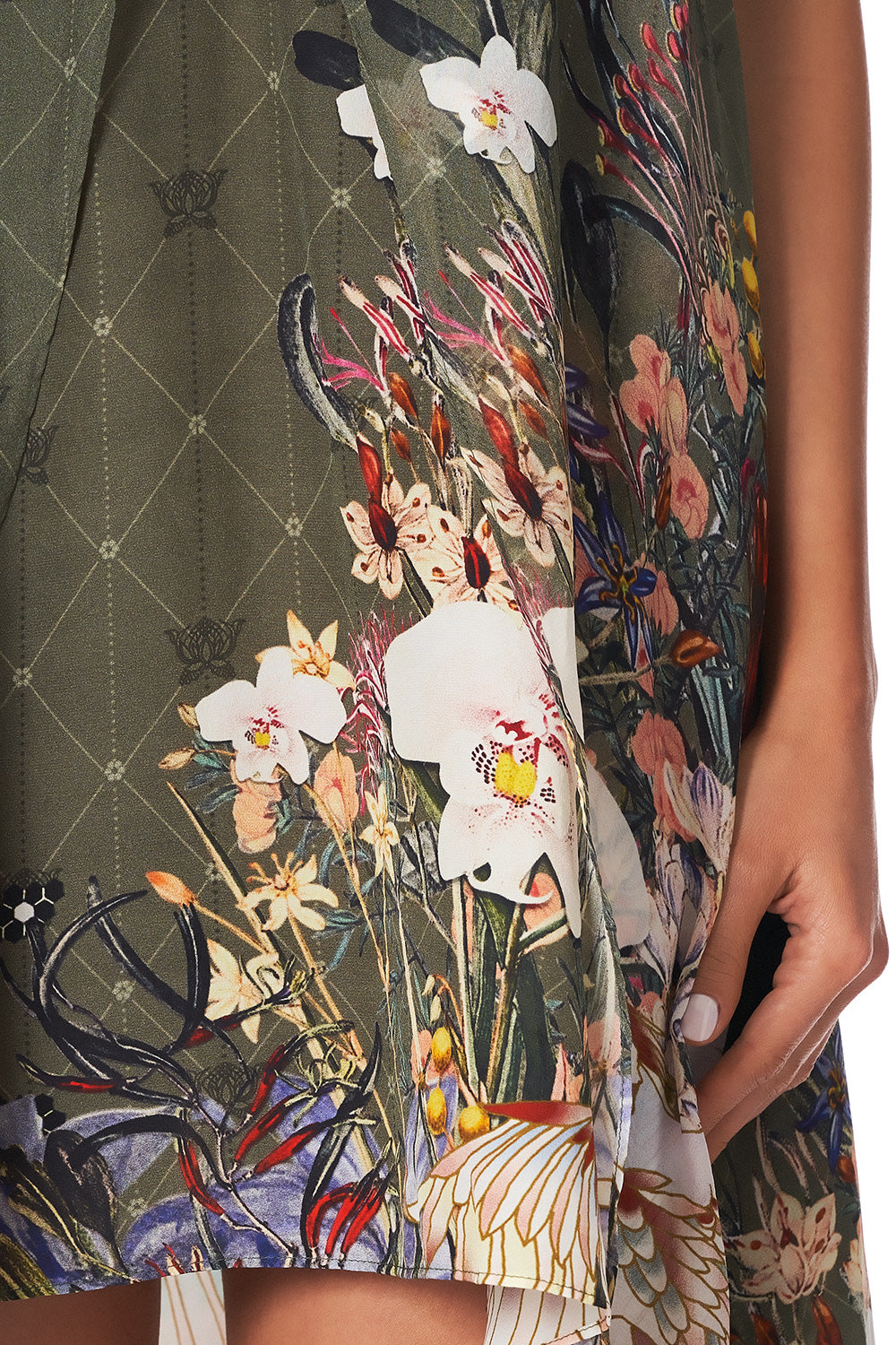 FLARED MINI WITH SHEER OVERLAY WATCHFUL WINGS